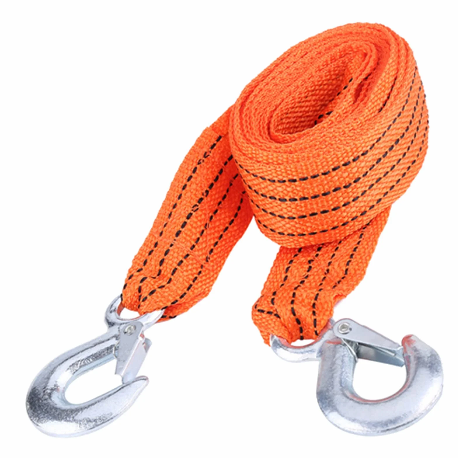 Kabel holowniczy 3-tonowy z hakami, lina holownicza pomarańczowa