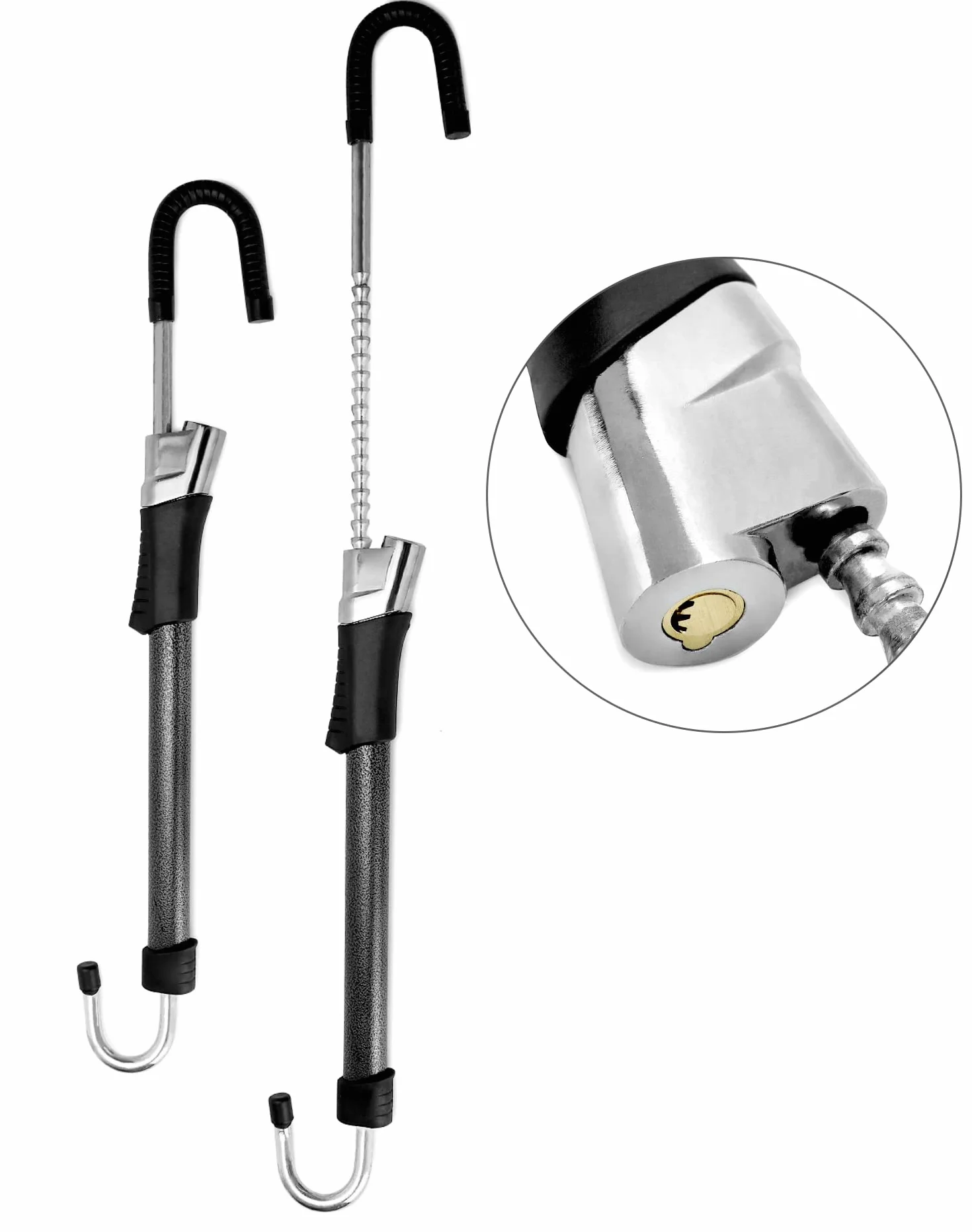 QWORK Wzmocniona blokada kierownicy przed kradzieżą do samochodu ciężarowego RV 67-81,5 cm