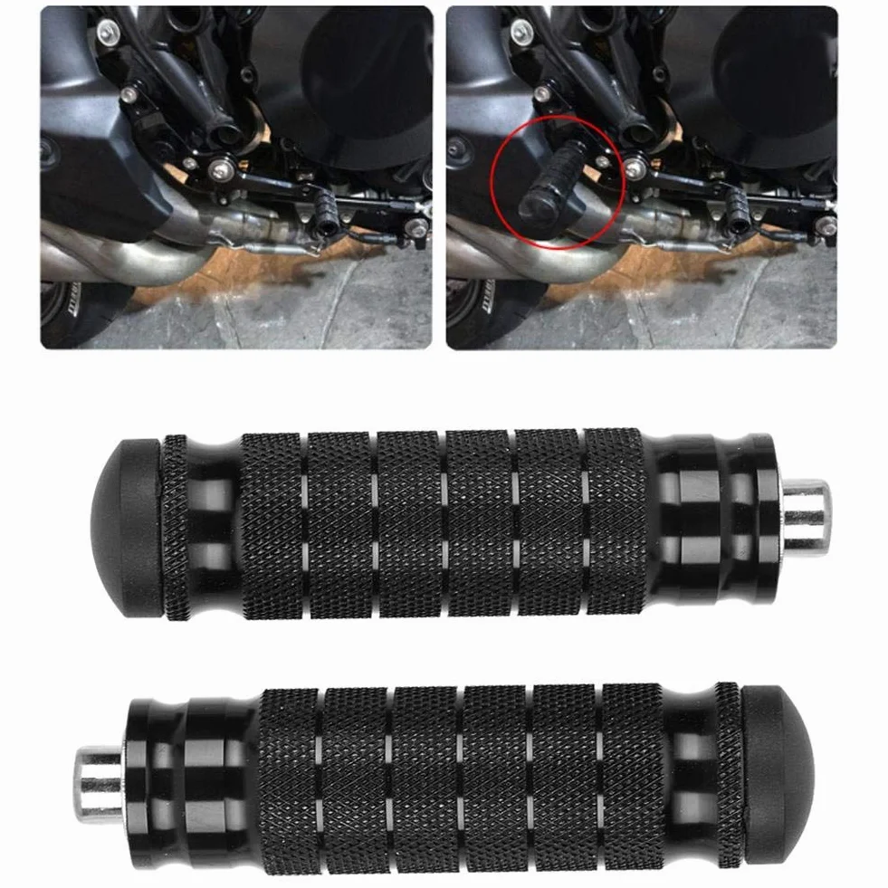 podnóżki motocyklowe M8,motocykl kwadratowy podnóżek gumowy-Duokon M8 motocyklowe podnóżki, 2 szt. CNC tylne podnóżki motocyklowe uniwersalne M8 antypoślizgowe podnóżki pedały （Czarny）