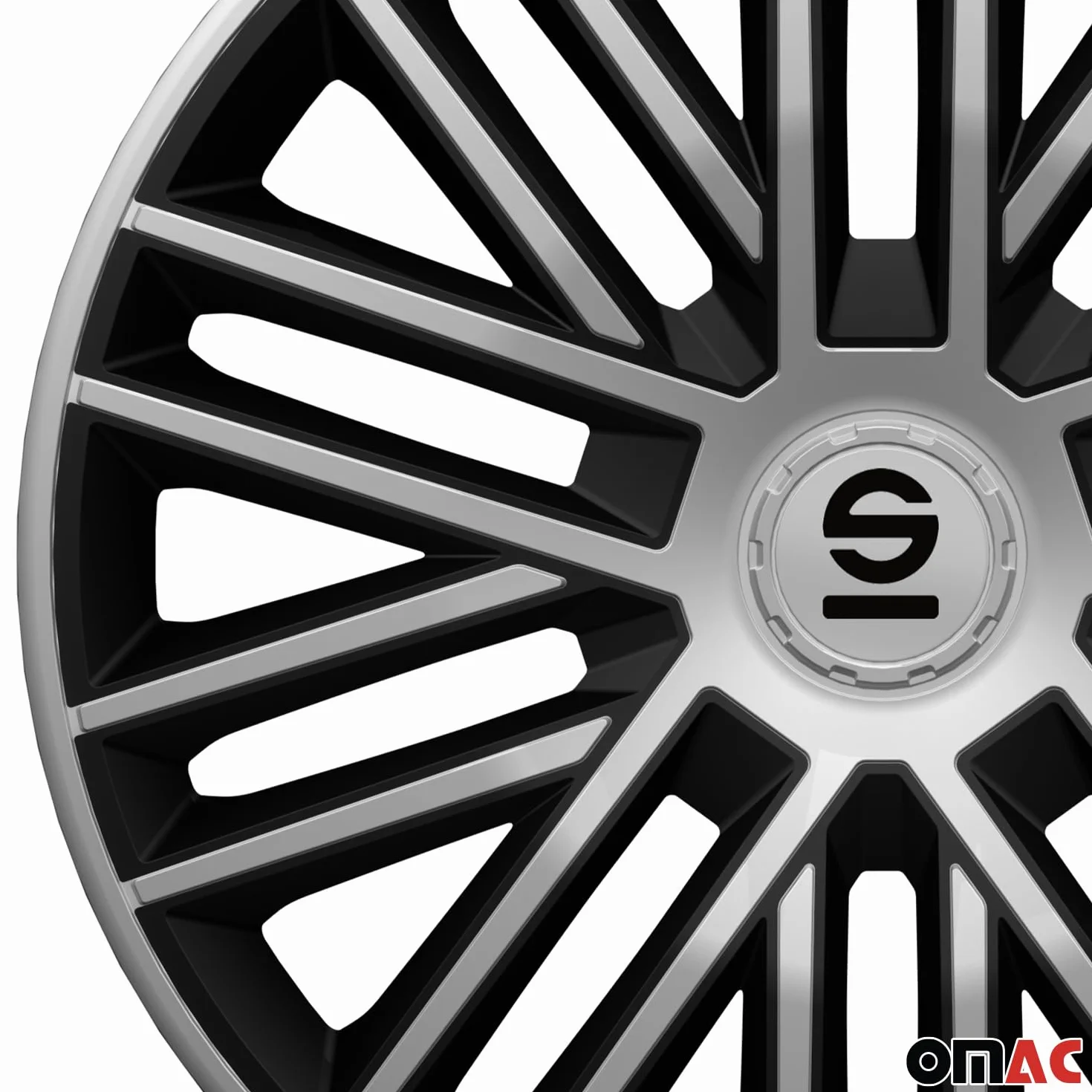 SPARCO SPC1585SVBK Zestaw Kołpak srebrny czarny