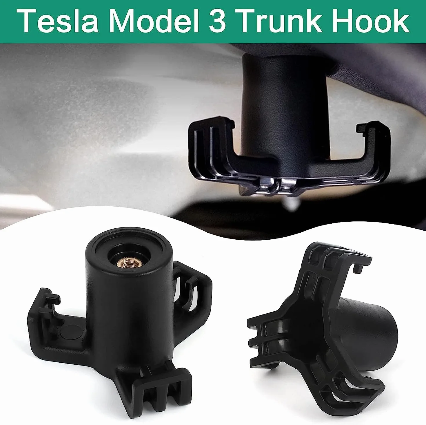 Hak do Tesla Model 3 Czarny 2-częściowy z wytrzymałego tworzywa ABS do bagażnika