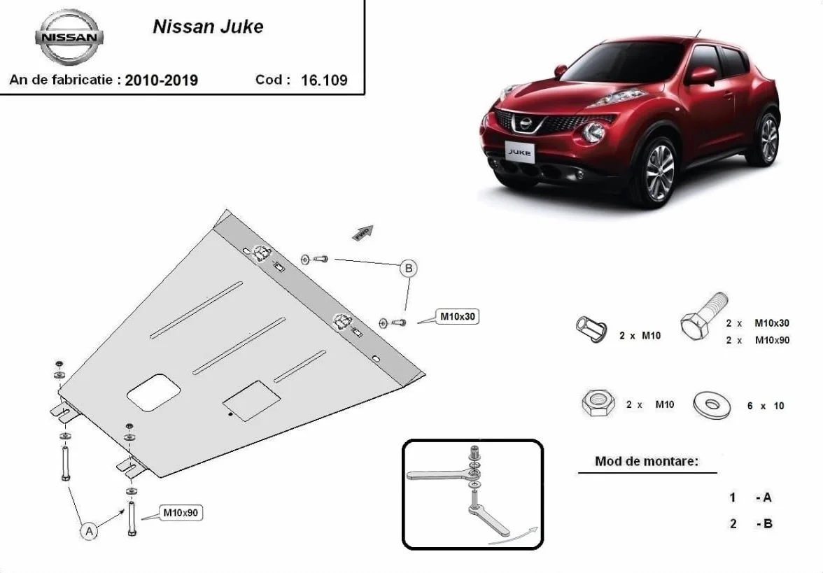 Osłona podsilnika metalowa do Nissan Juke 2010-2019