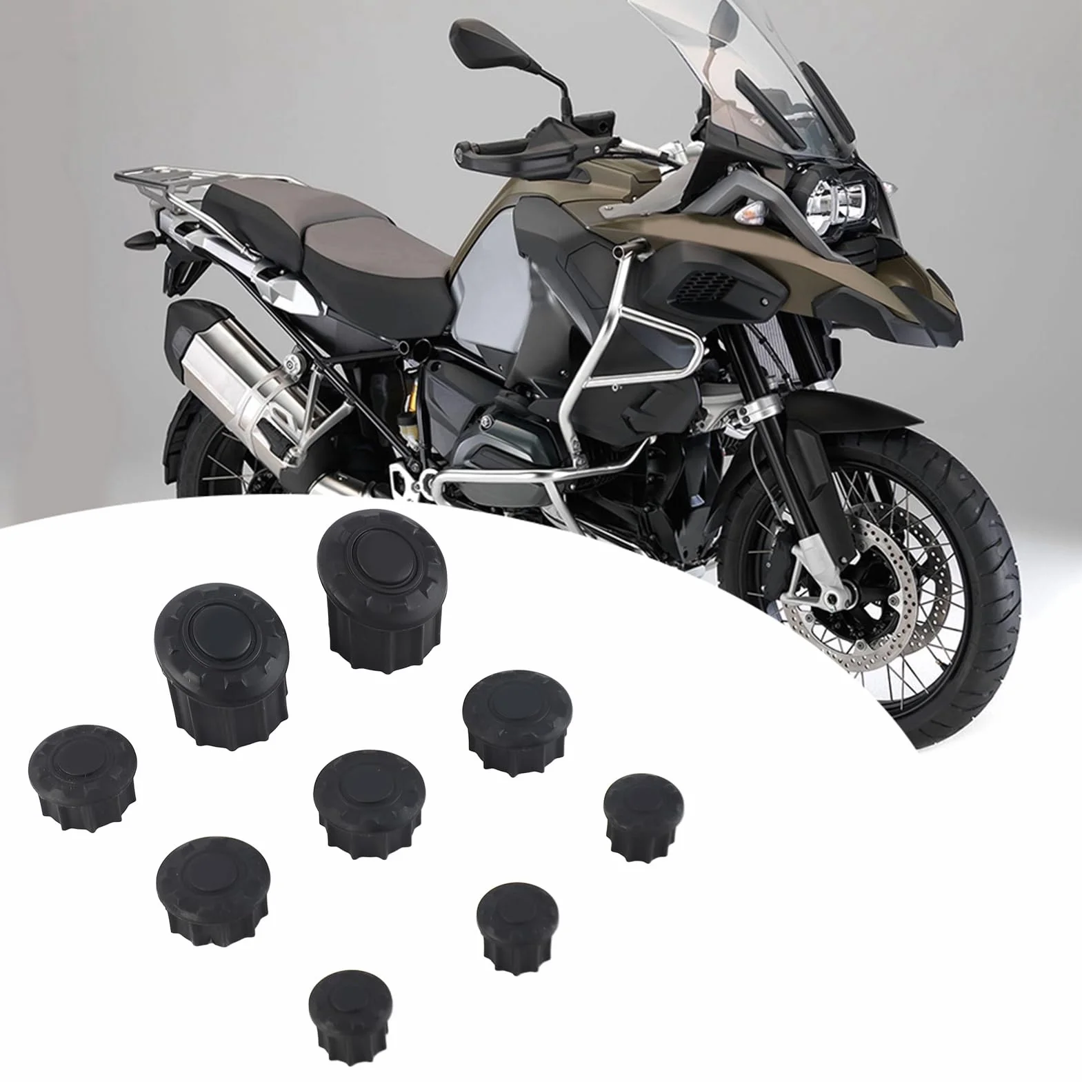 Rahmenlochstopfen 9 Stück Motorrad Rahmen Loch Abdeckkappen für R1200GS LC Adventure 14-18 1250 GS Zubehör