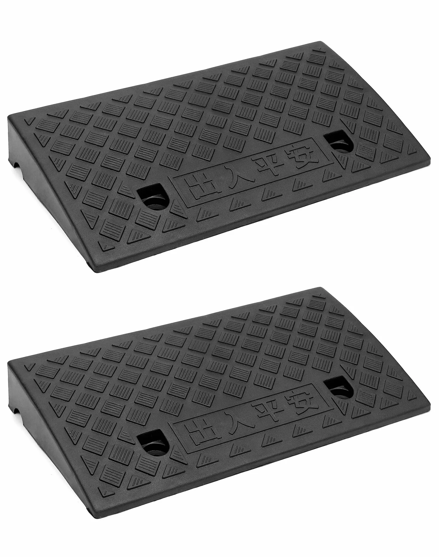 QWORK® 2 Pack Plastikowy Krawężnik Rampa Rampa Samochodowa Wózek inwalidzki Samochód Pojazd Karawana Motocykl 49 X 27 X 7 cm