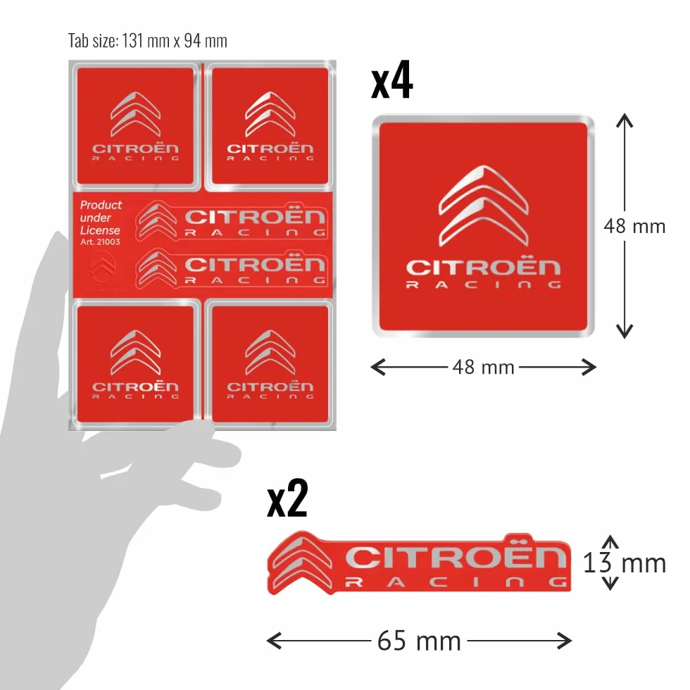 Citroen Racing Oficjalne Naklejki 6 Logo Czerwony 4R