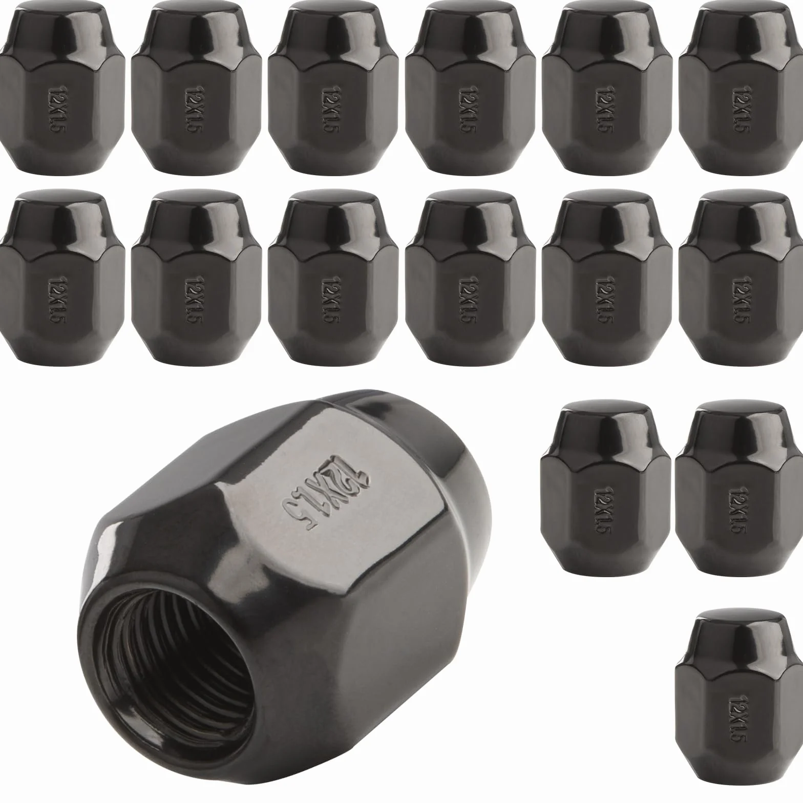 GAsupply 16 x nakrętek M12 x 1,5 x 27 mm, taśma SW21, kompatybilne z Hyundai, KIA, Mazda