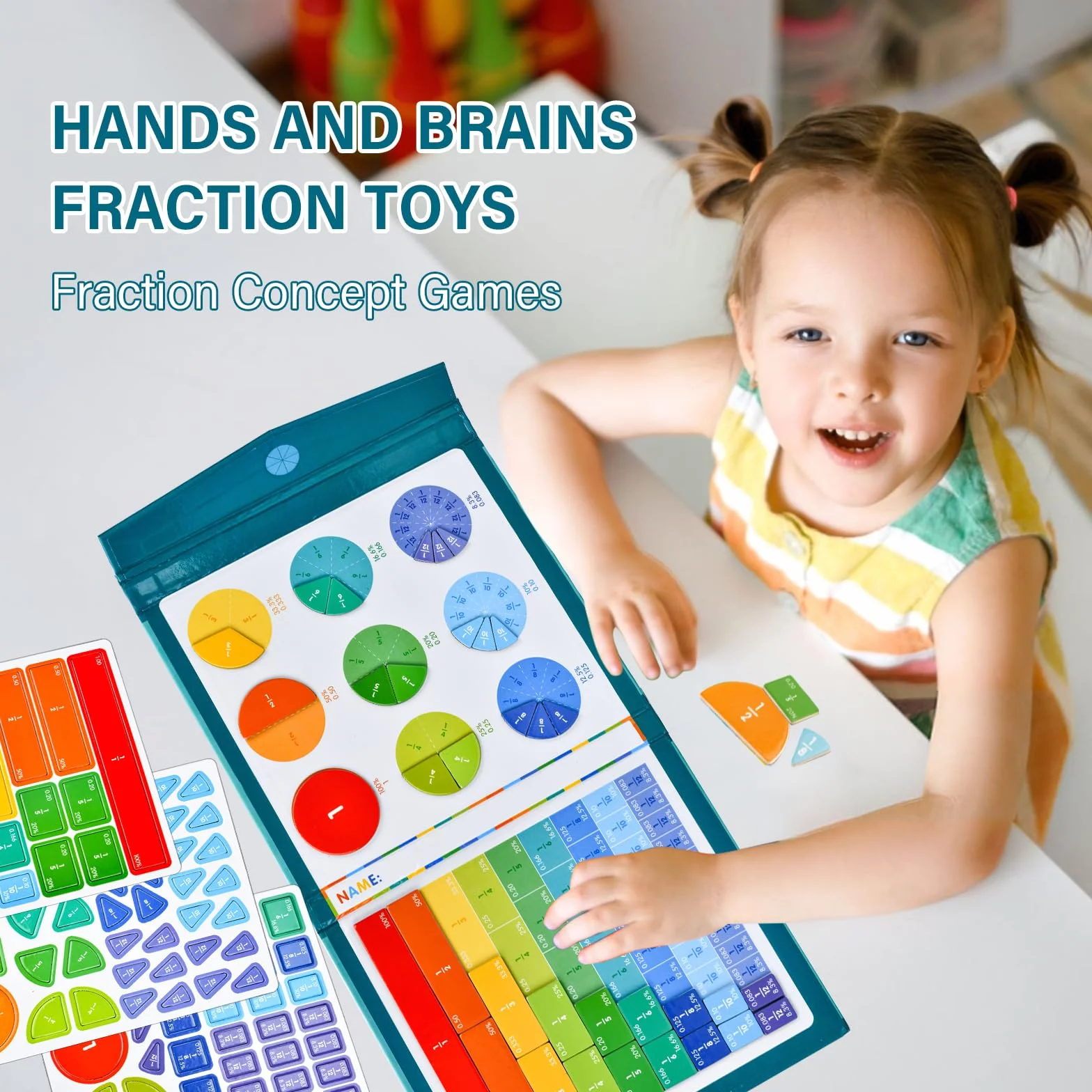 Arytmetyczna zabawka edukacyjna, gracz do gry, gracz ułamkowy, materiał magnetyczny, magnetyczna część ułamkowa puzzle