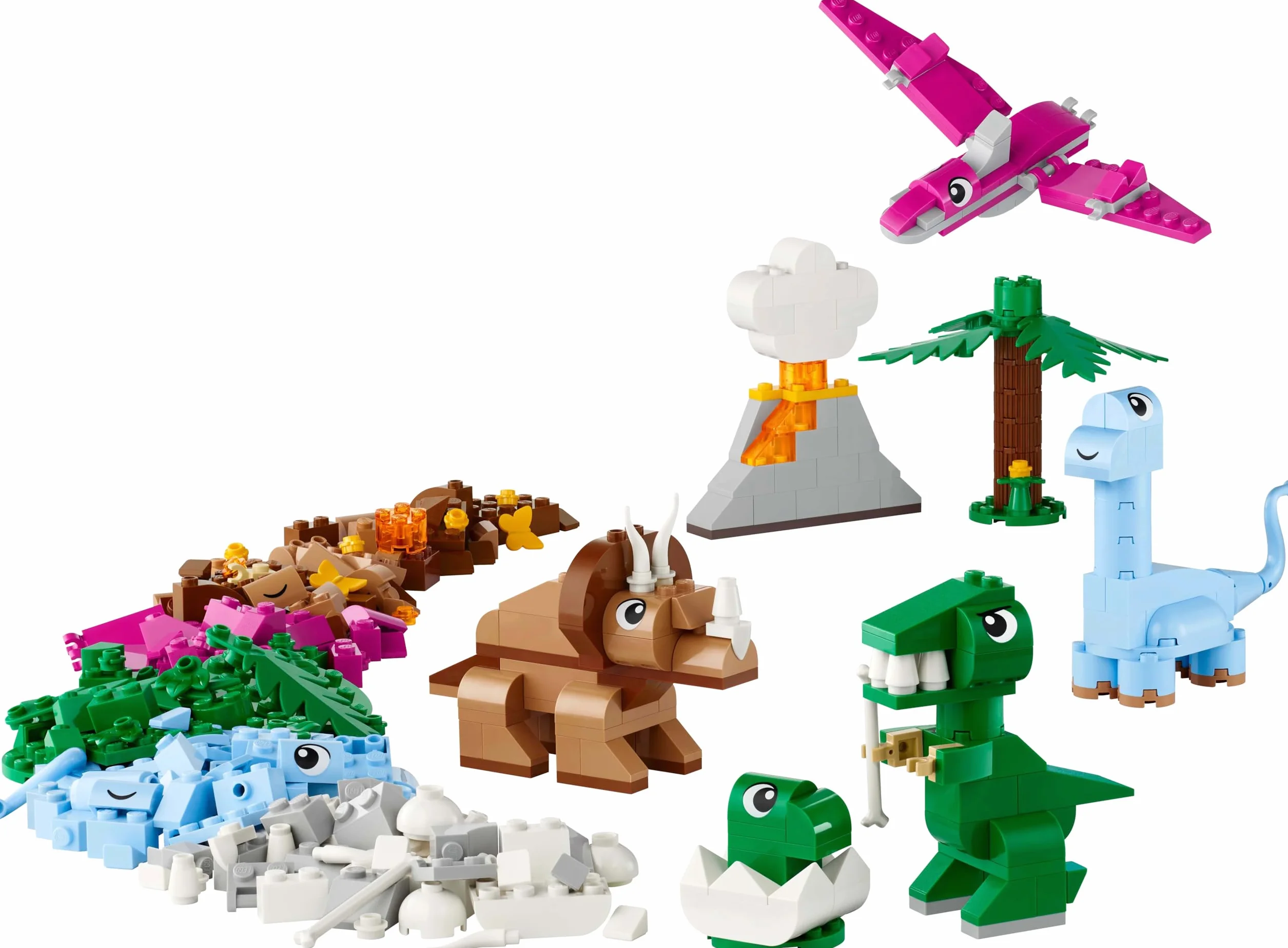 LEGO Classic Kreatywne Dinozaury, Konstrukcyjna Zabawka dla Dziecka do Zbudowania, Figurki Dinozaurów i Akcesoria, w tym T-Rex i Triceratops, Prezent dla 5-latka, dla Chłopca i Dziewczynki, 11041