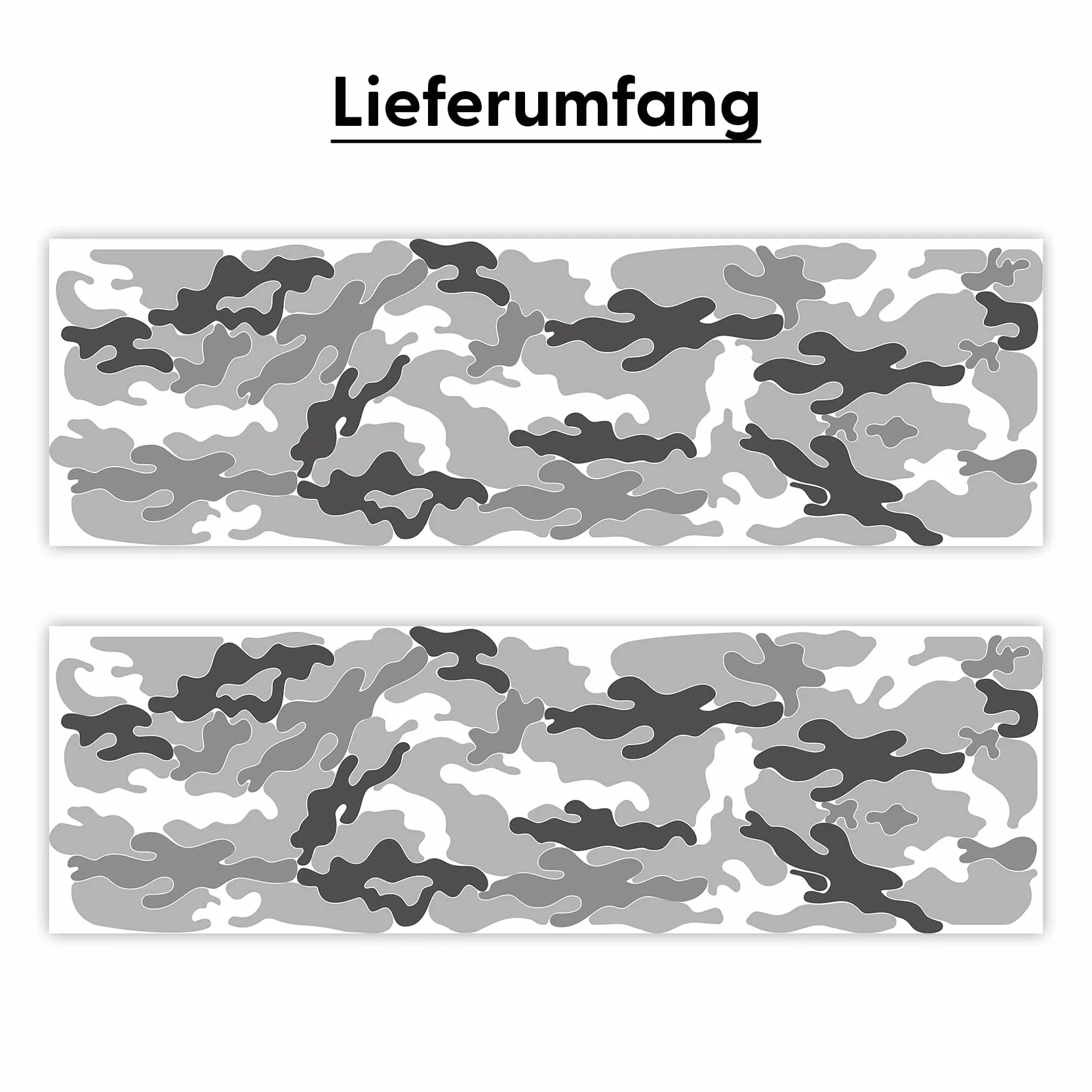 Finest Folia Auto Camouflage Matowe Naklejki do Tuningu Zestaw Naklejek Bocznych, Zestaw dwuczęściowy, samoprzylepne, wodoodporne, Akcesoria RX048 (05 Szary)