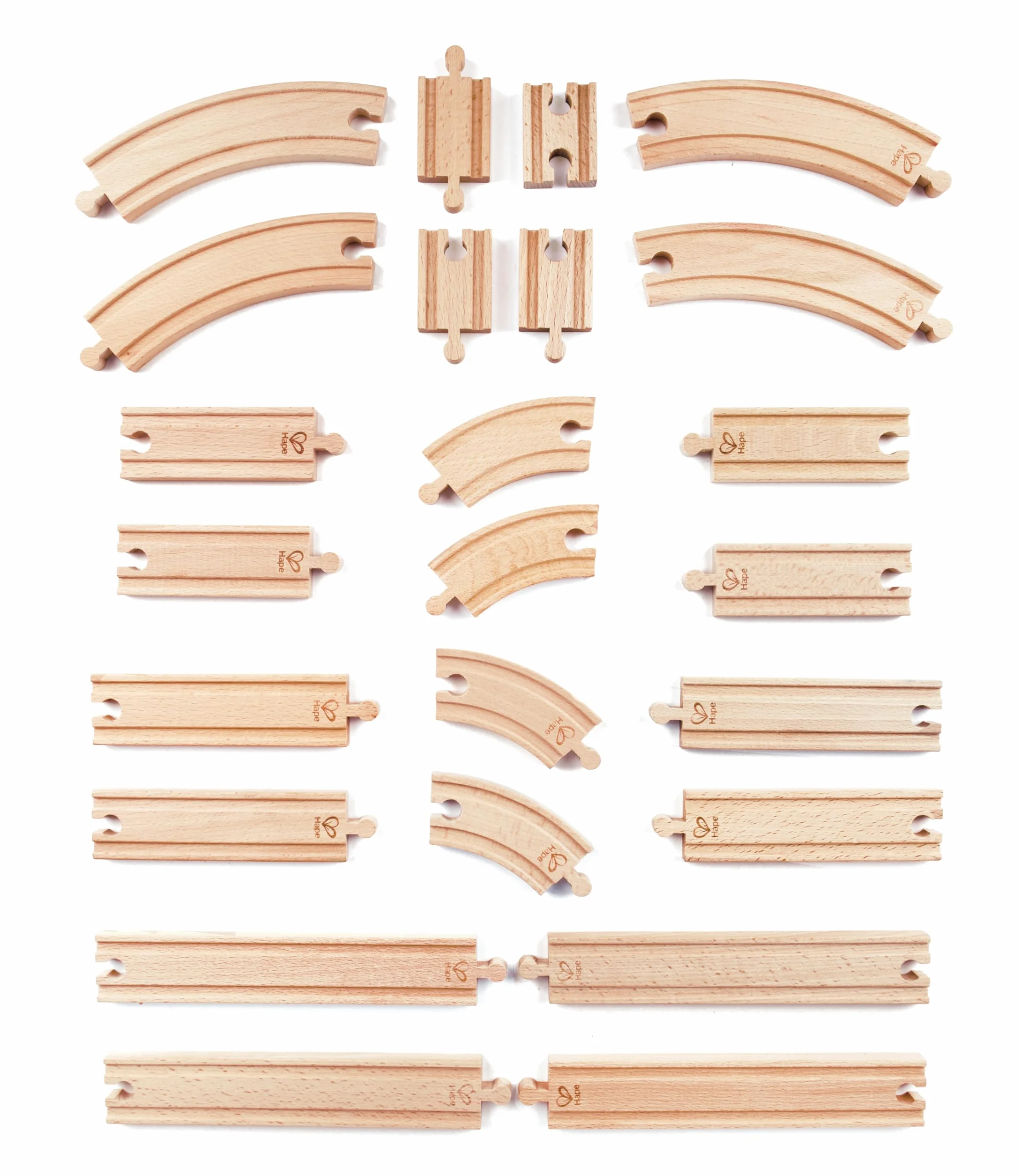 Hape E3707 Super Expansion Rail Pack - Wooden Train Track Accessories, Multicolor, 20.32 x 48.01 x 25.4 cm