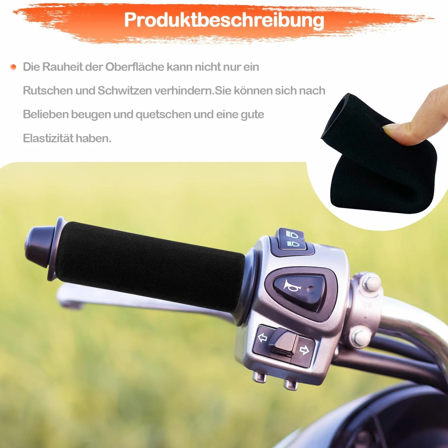 Komfortowe Nakładki na Kierownicę Motocykla, Zgodne z Podgrzewanymi Uchwytami, Redukcja Wibracji, Łatwa Instalacja, Idealne dla Motocykli, Quadów i Skuterów(32-37 mm,czarny)