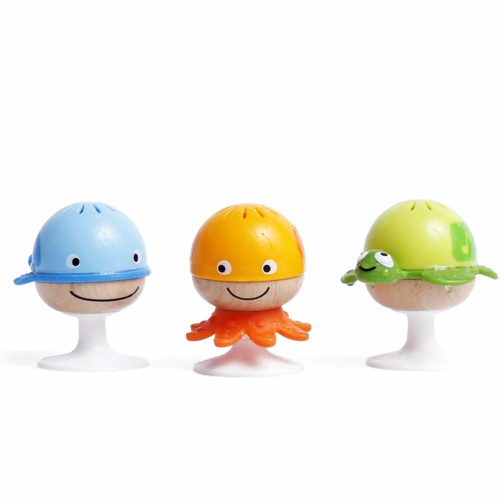 Rattle Set, Hape “Stay-Put” 3 Sea Creatures With Individual Sounds, Teether Details and Suction Pads. 0+ months