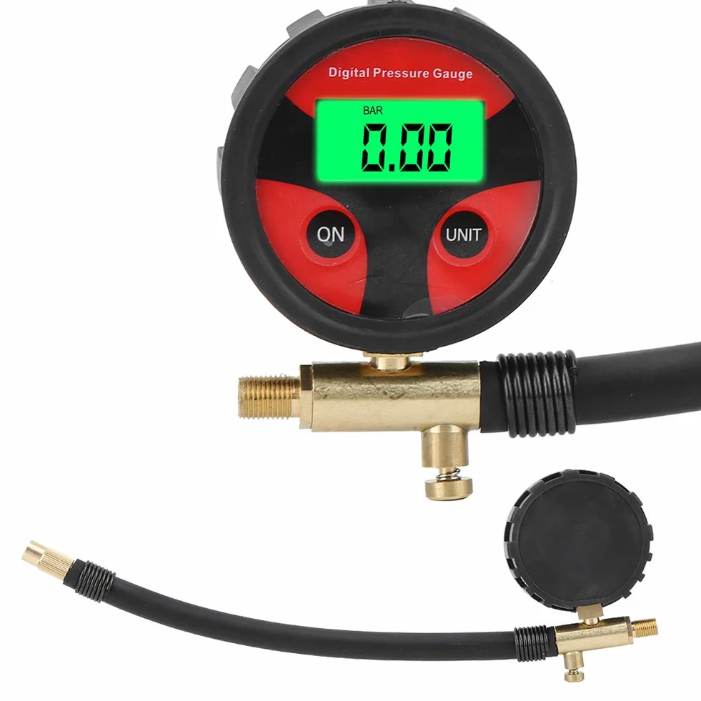 Fydun Wskaźnik ciśnienia w oponach 0-200PSI Car Multi-Fonction LCD Cyfrowy miernik ciśnienia powietrza w oponach Tester miernika