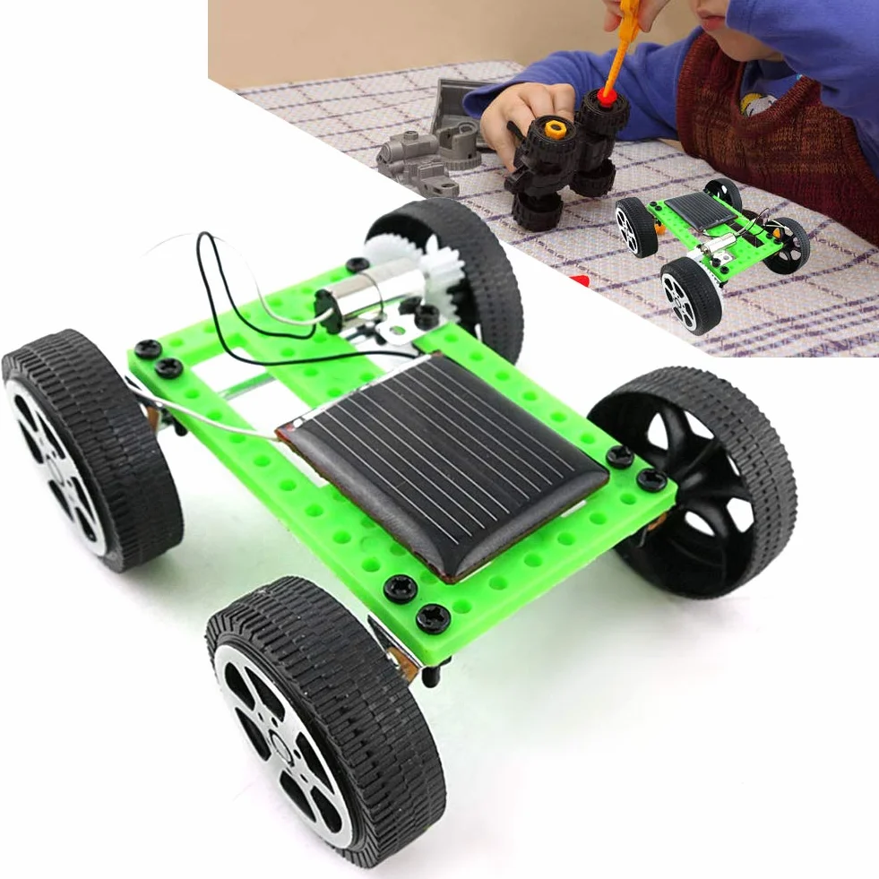 DIY Science Toys Montage Solarbetriebenes Auto Mini Sun Power Solarauto Modell Wissenschaft Experiment Bauspielzeug für Kinder