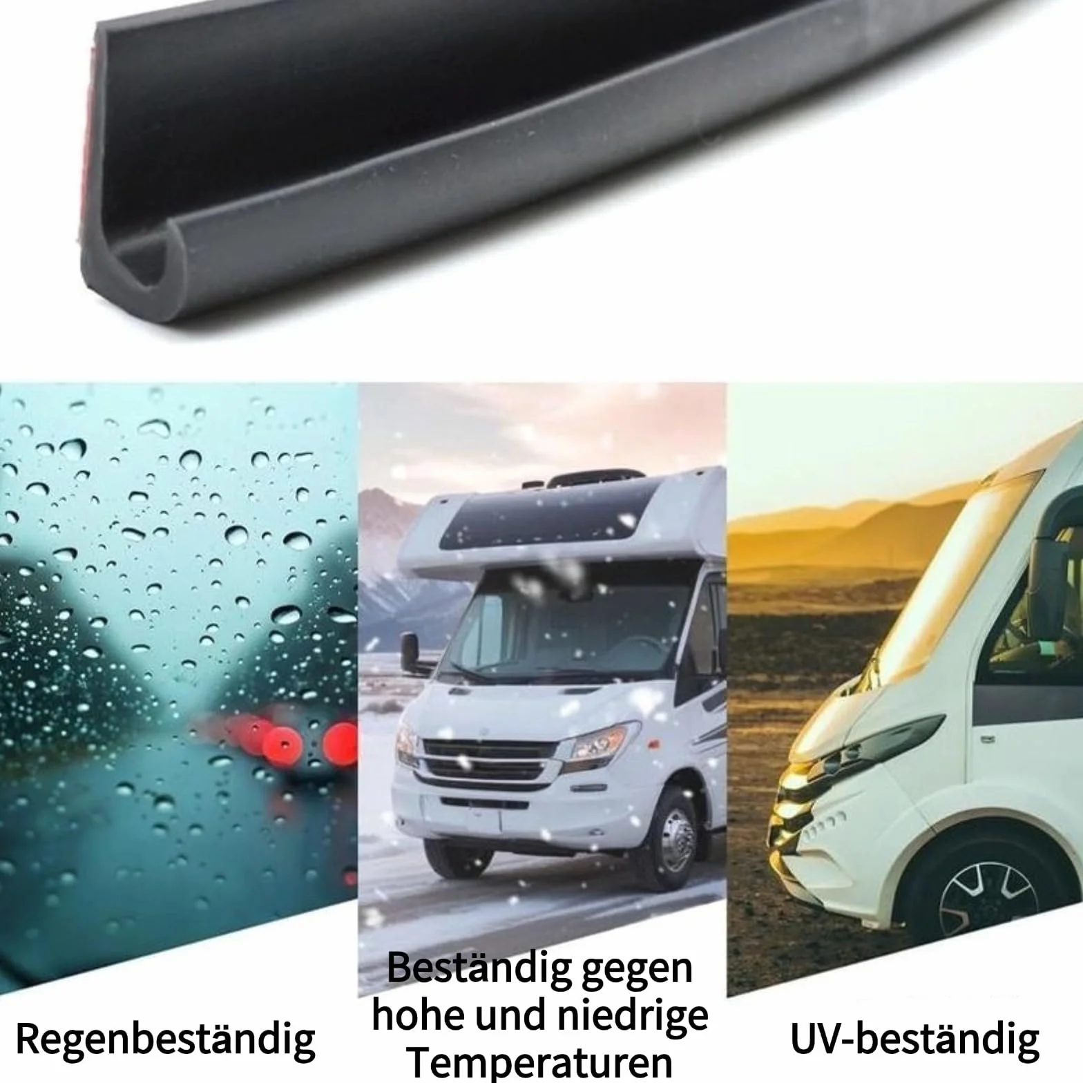 J Shape Rynna deszczowa z zamkiem błyskawicznym, samoprzylepna tylna strona, nadaje się do wszystkich rodzajów samochodów, ciężarówek, przyczep kempingowych, jachtów (czarna, 5 m)