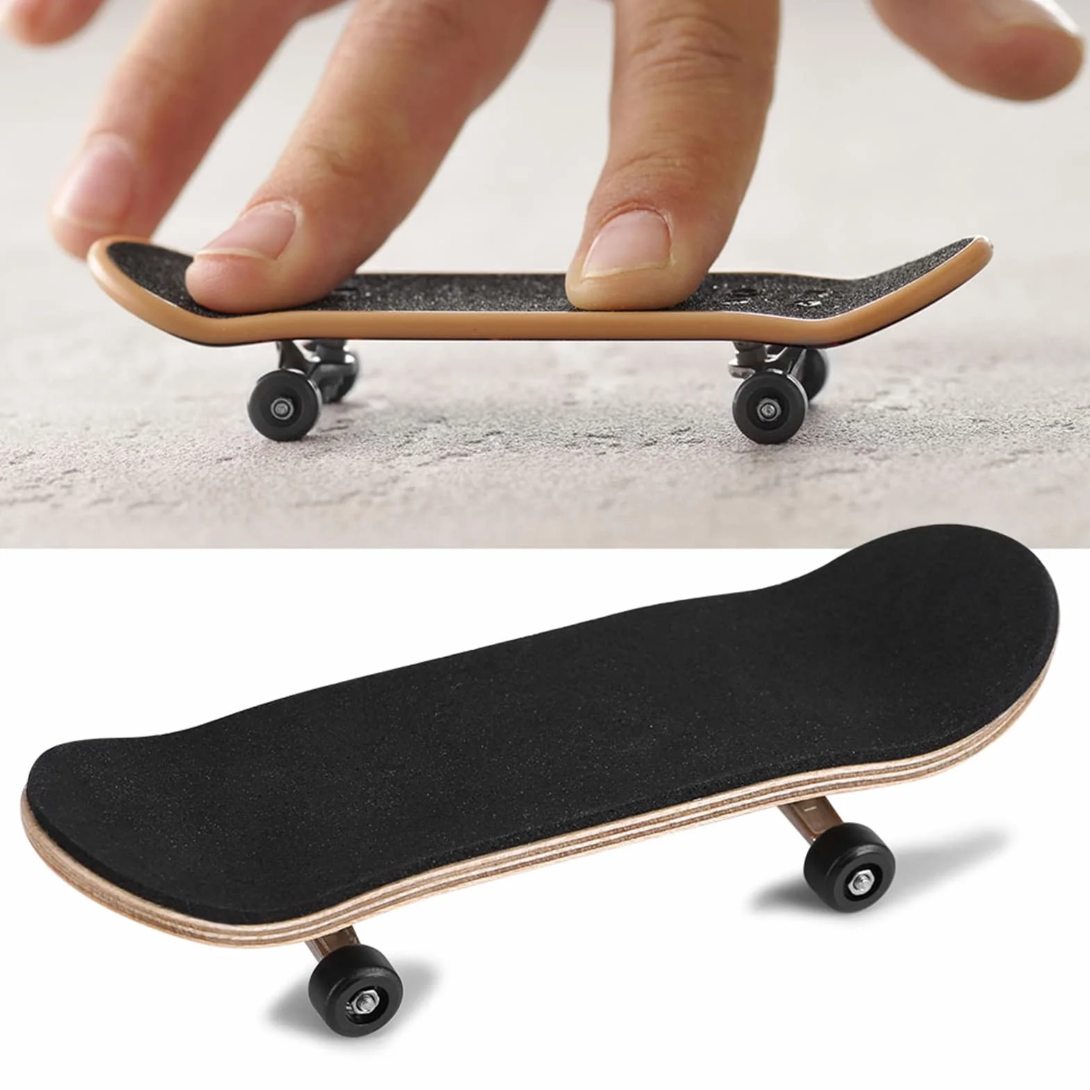Mini Deskorolka Na Palce, Zestaw Deskorolkis Na Palec Drewna Klonowego Mini Skate Finger Dla Dzieci Lub Jako Dekoracja Palce