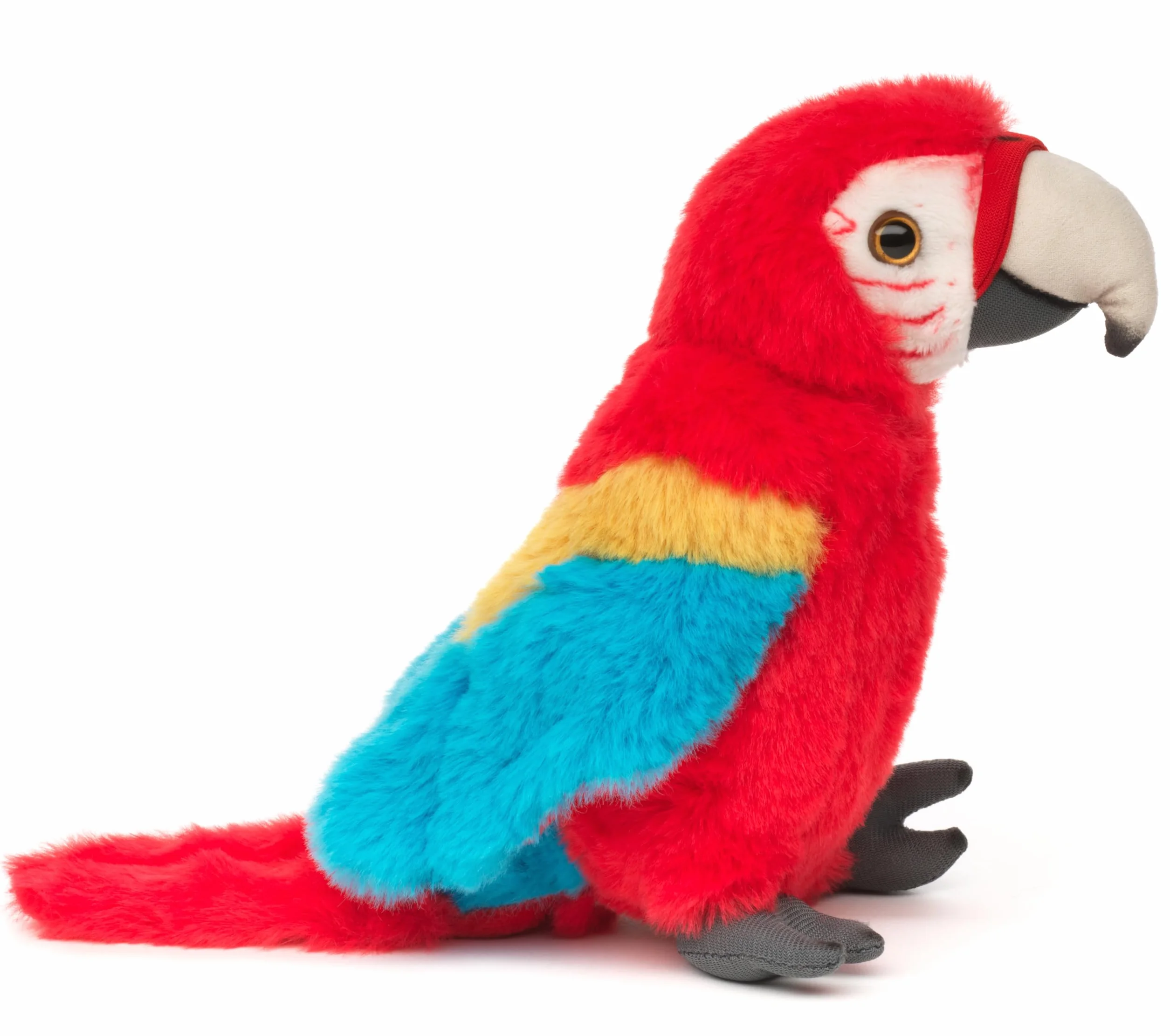 Uni-Toys - czerwona papuga - 20 cm (wysokość) - pluszowy ptak, ara - pluszowa zabawka, przytulanka