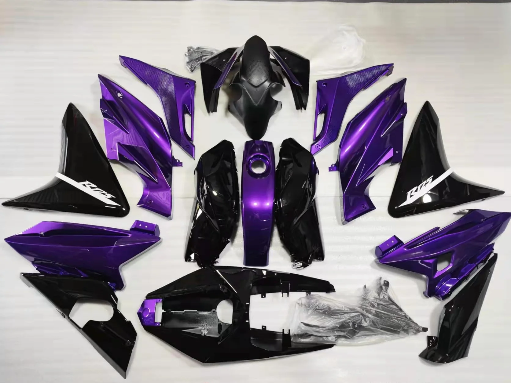 owiewki nadwozia, tworzywo sztuczne ABS, wtryskowe, na motocykl, wstępnie wywiercone otwory, zestaw do motocykla Yamaha R125 2008–2013/2014–2018, C ciemnofioletowy, 2008–2013