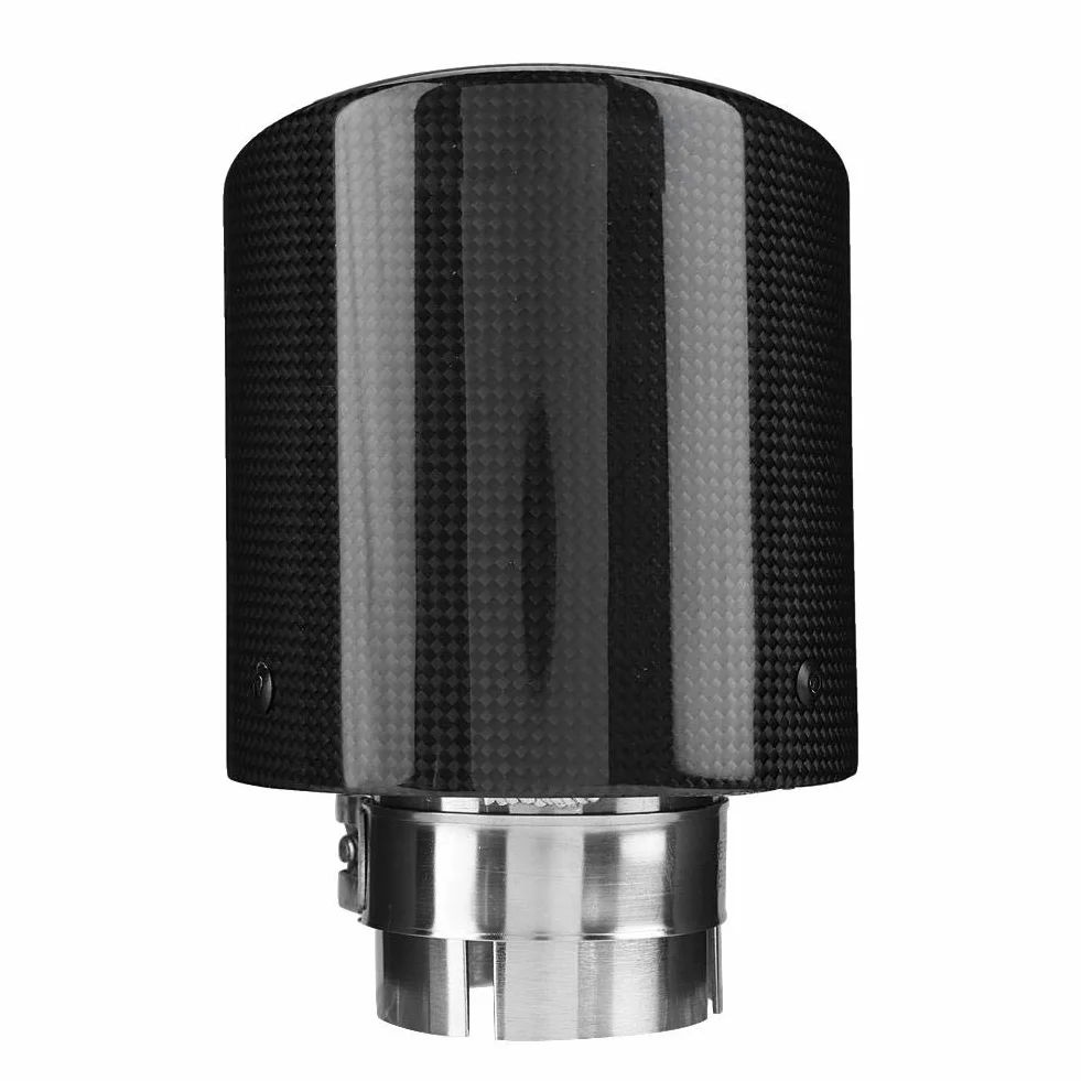 Qiilu Końcówka rury wydechowej uniwersalna 63-114 mm włókno węglowe