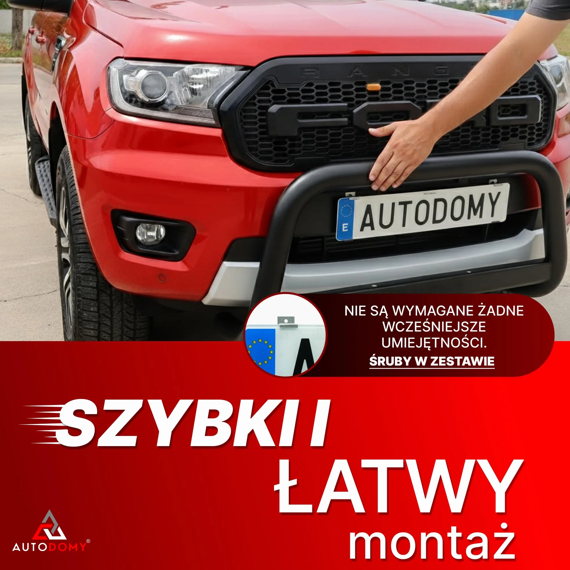 Autodomy Zestaw 2 Uchwytów na Tablicę Rejestracyjną do Przyczepy 125x25 mm | Uniwersalny Stalowy Uchwyt Tablicy Rejestracyjnej + 4 Wkrętów | Do Samochodu, Przyczepy, Ciężarówki