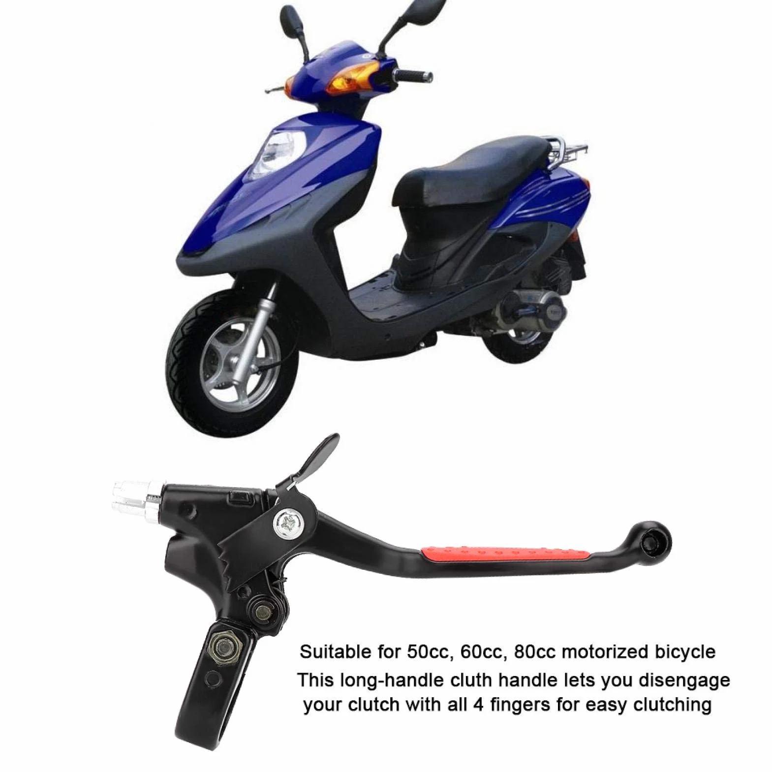 Dźwignia hamulca motocykla, 1 szt. Uchwyt hamulca z wspomaganiem hamowania, motocykl rower długa rączka sprzęgła uchwyt dźwigni hamulca pasuje do 50CC 60CC 80CC