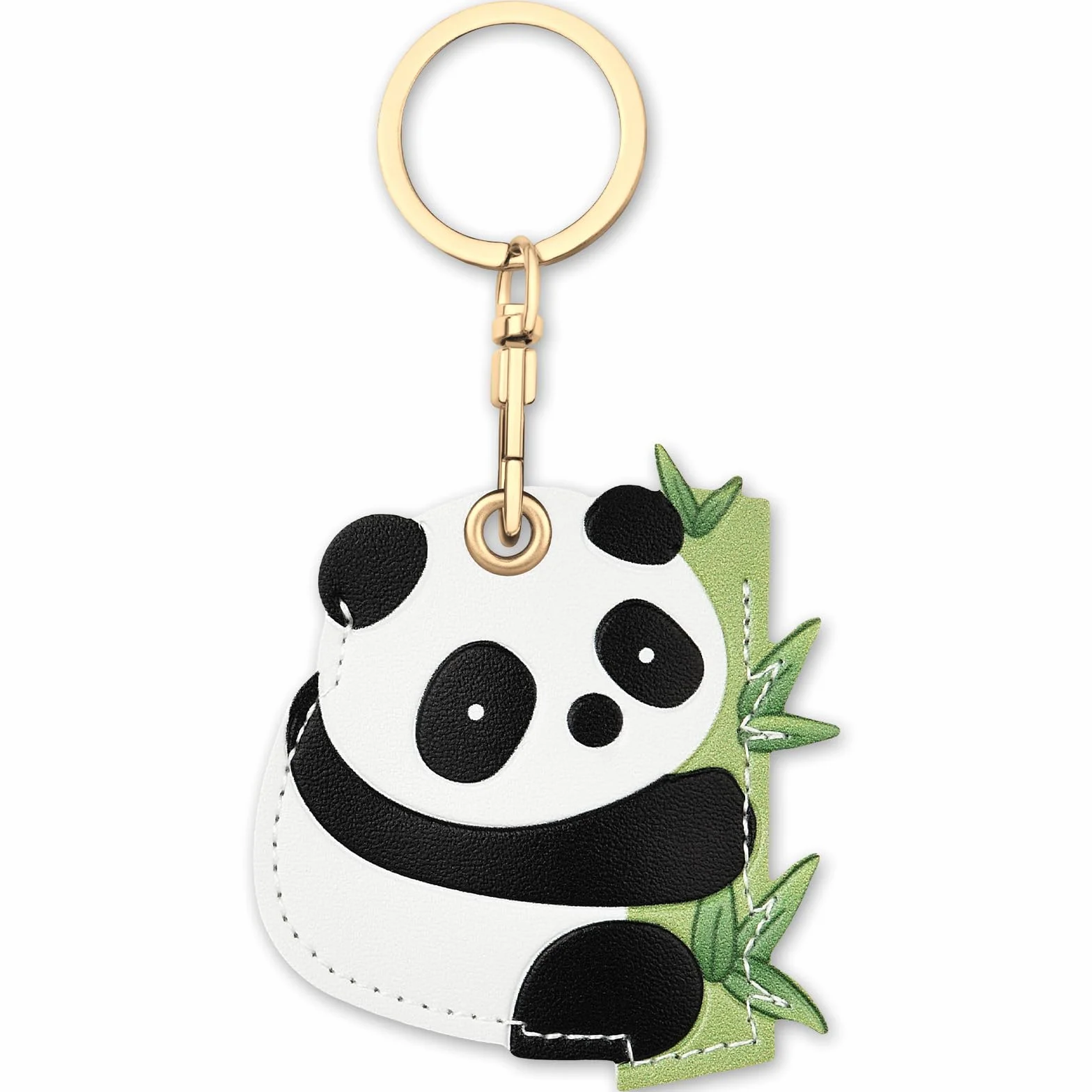 AXFEE Etui ochronne na AirTag, kreskówkowa panda, skórzany brelok do kluczy A-pple AirTag, dekoracje na klucze, torbę, zwierzę