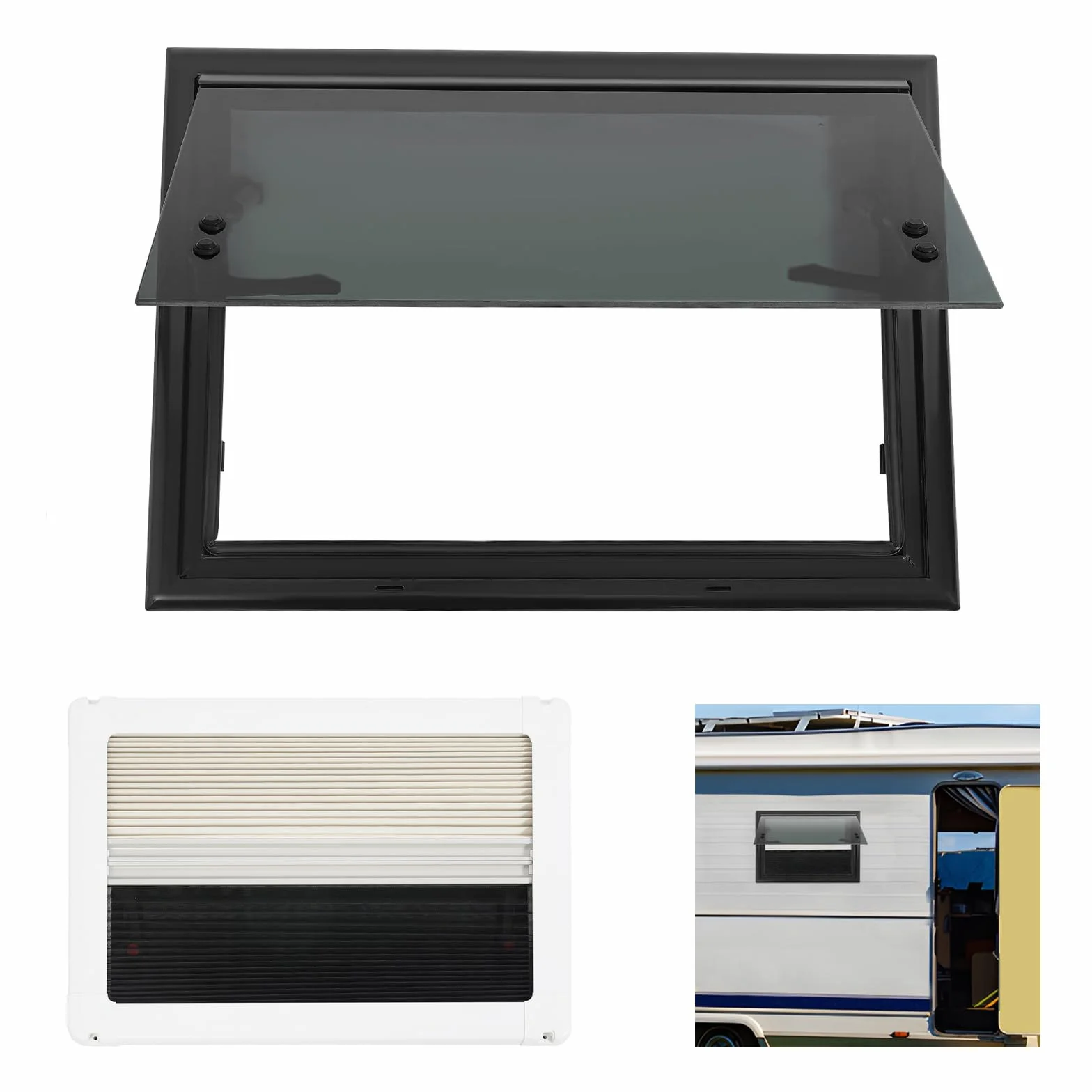 Okno wysuwane dla kampera 500x350mm RV z zaciemnieniem boczne zewnętrzne push składane