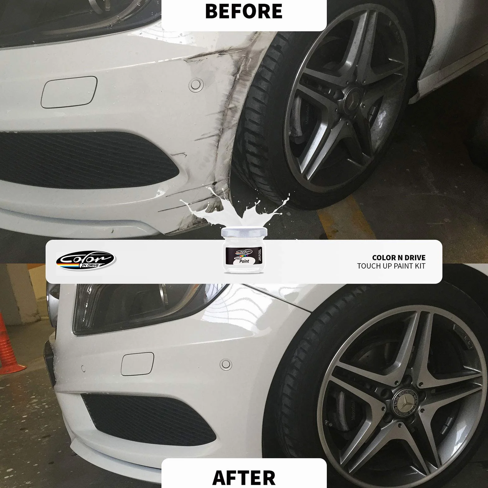 Color N Drive Lakier zaprawkowy Mercedes Moonlight White Metallic (Designo) 885 9885 zestaw naprawczy Plus