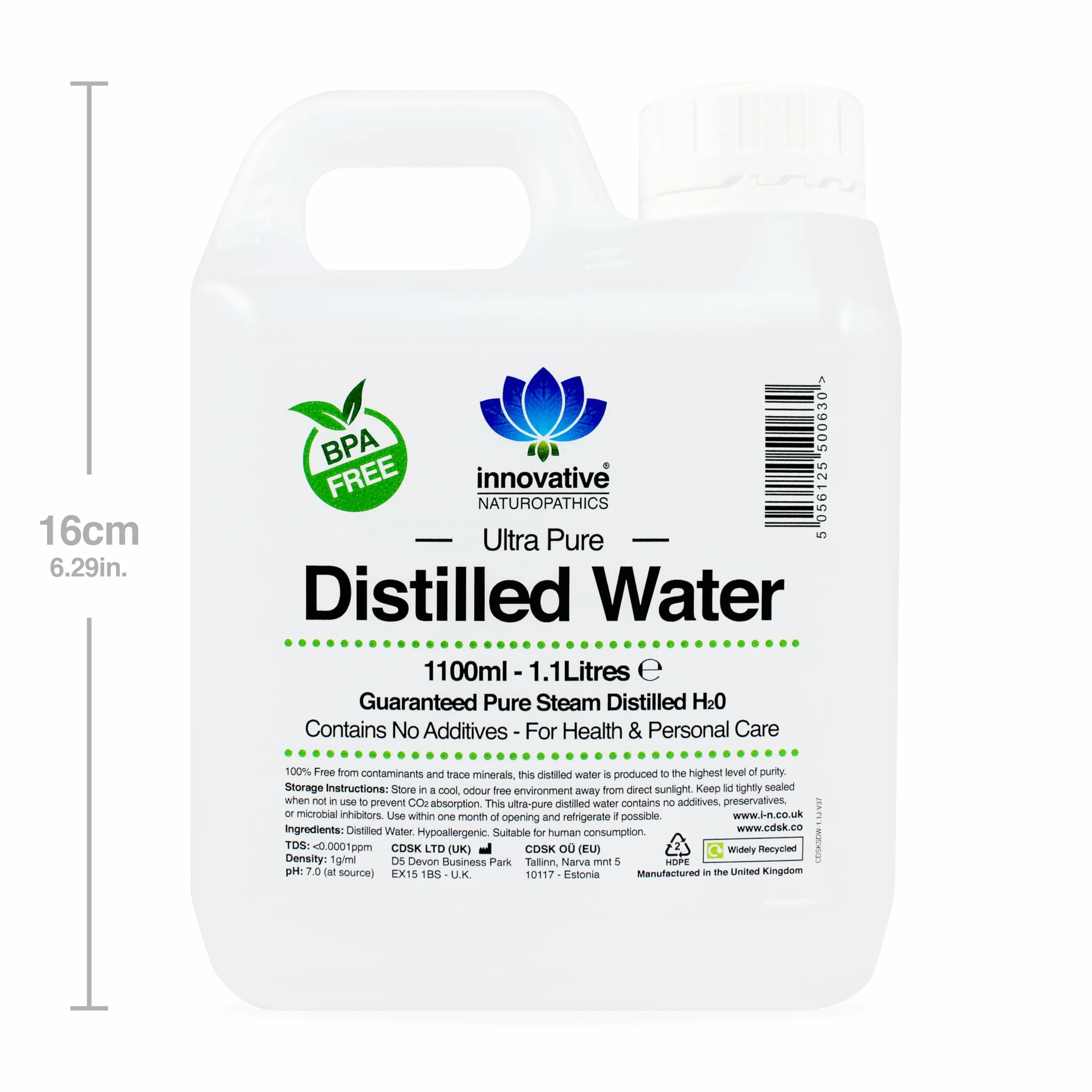 Woda destylowana - 100% czysta para destylowana H2O - 1100 ml (2)