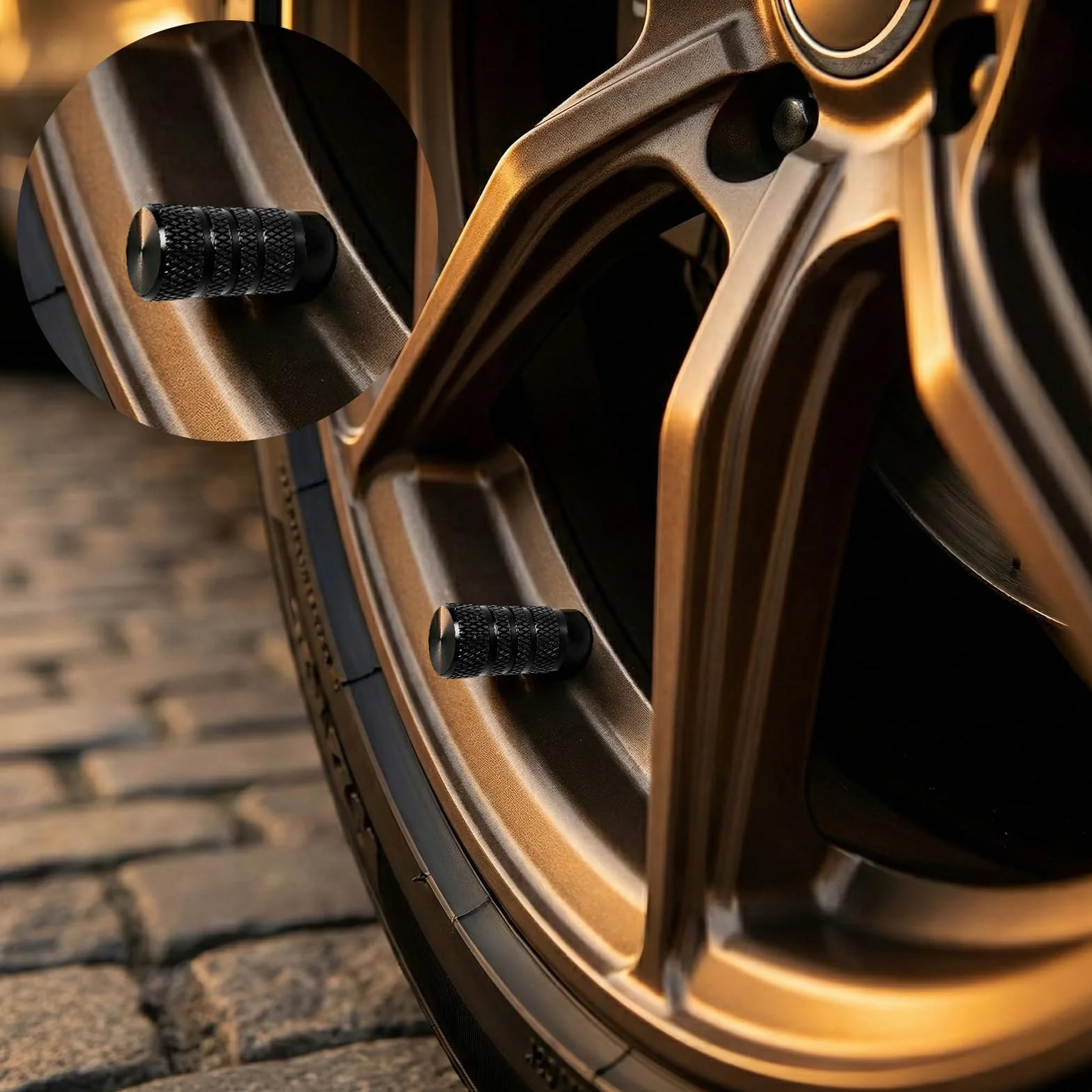 20 sztuk nakładek na wentyle samochodowe, metalowe, aluminiowe, czarne – nakładki na wentyle samochodowe, z antypoślizgowym gwintem, trwała ochrona do samochodu, roweru, motocykla, samochodów