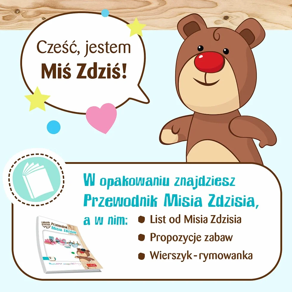 Trefl Pastelove Wagoniki Zabawka Drewniana dla Dzieci od 18 miesięcy