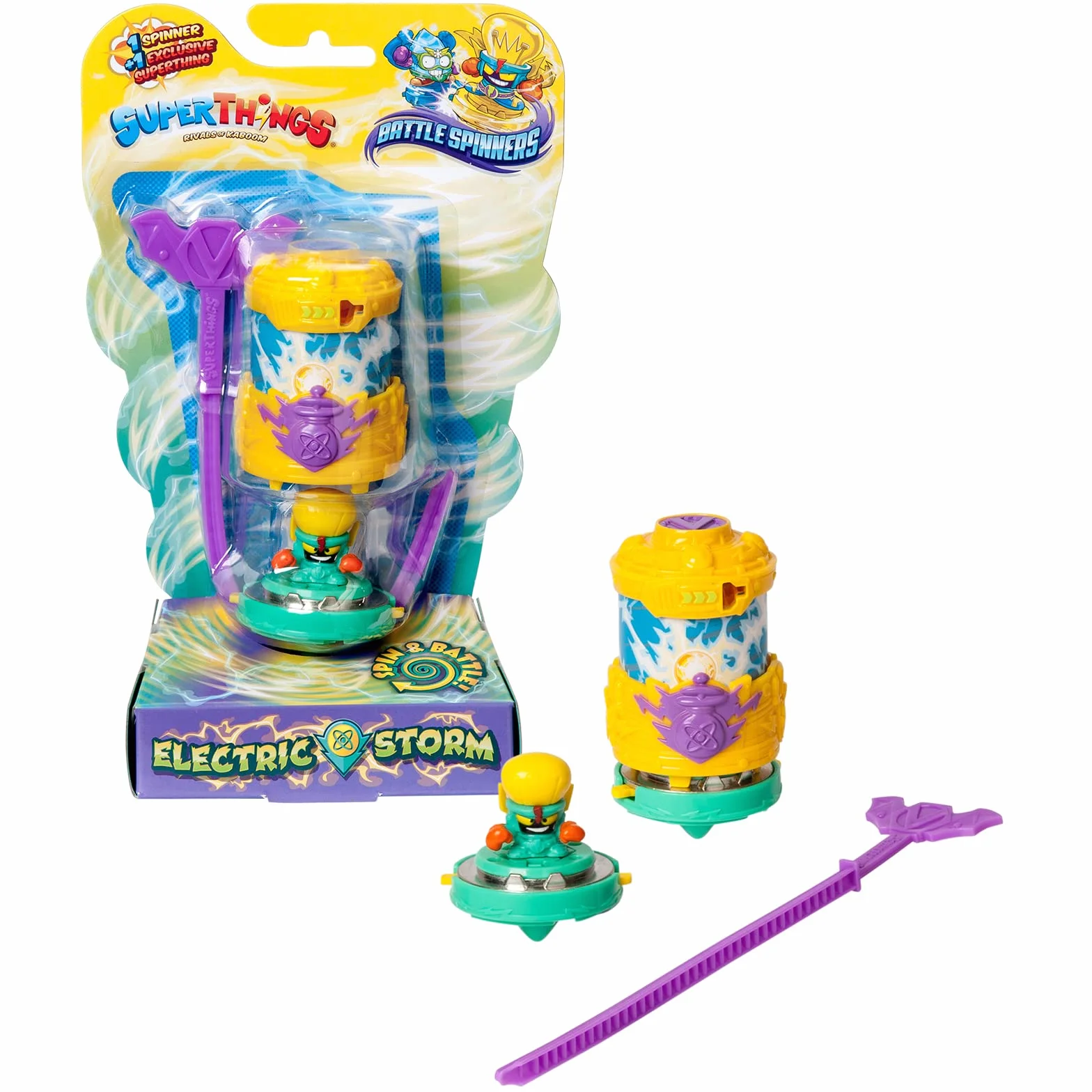 SUPERZINGS - Battle Spinners - Burza elektryczna, zawiera 1 Spinner i 1 ekskluzywny SuperThing