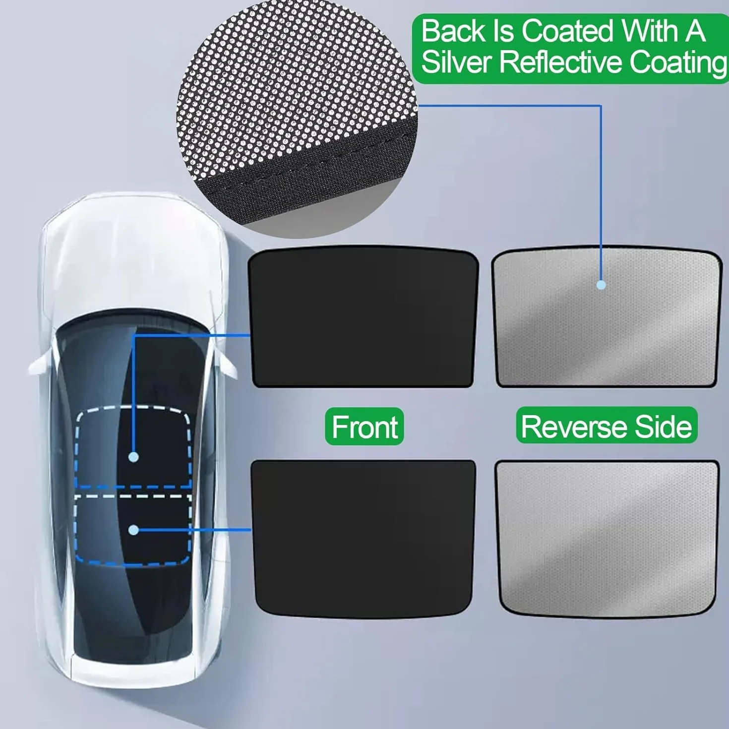 Topfit Osłona przeciwsłoneczna dla Tesla Model Y izolacja do okien dachowych, ochrona przed promieniowaniem UV ochrona przed słońcem do Tesla Model Y Heat Blocking żaluzji (lakierowana na srebrno)