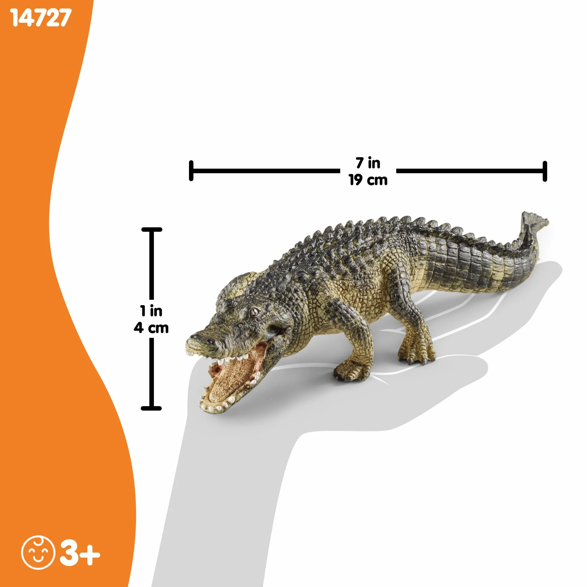 schleich WILD LIFE | Aligator 14727 | Szczegółowa figurka zwierzęcia | Zabawka zoo | Prezent dla dzieci | Figurka do zabawy od 3 lat | 19 × 6 × 4 cm