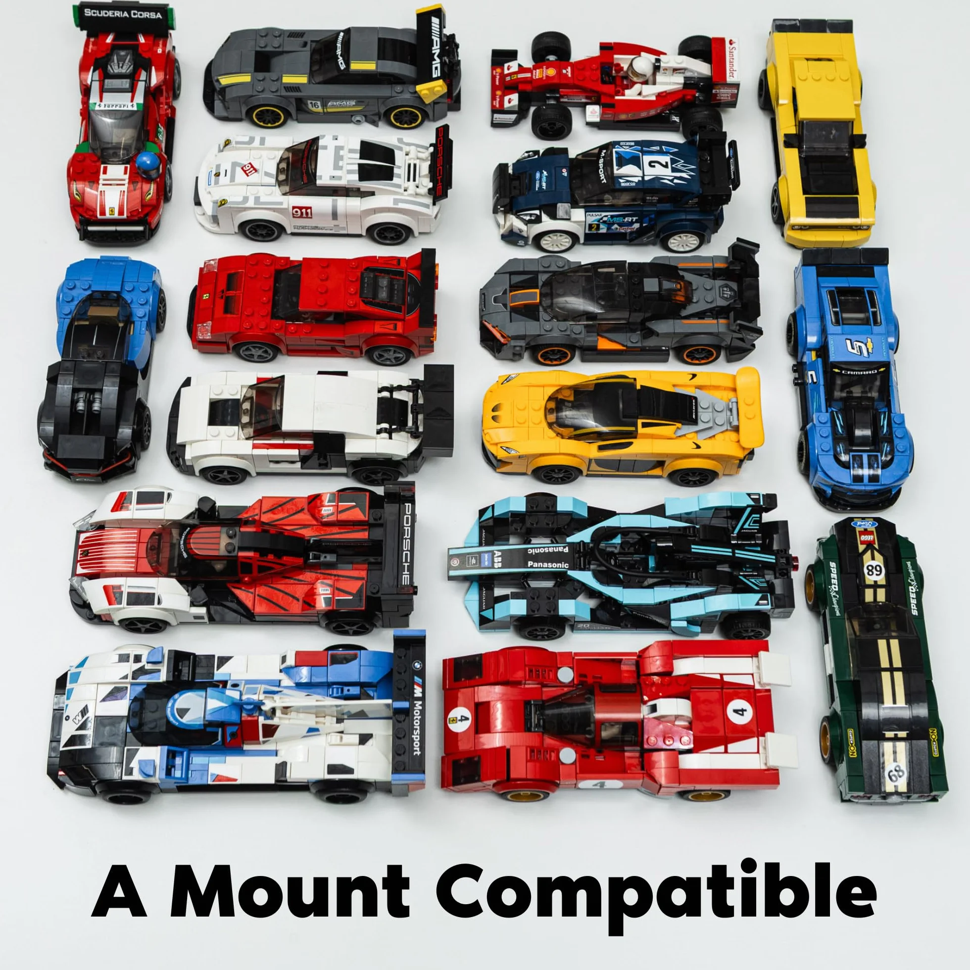 Podnośnik Do Półki Brickify Zgodny Z LEGO Speed Champions - Samochody Nie Wchodzą W Skład Zestawu - Wyświetlacz Do Przechowywania Kolekcji - Oszczędź Miejsce (Pakiet Startowy)