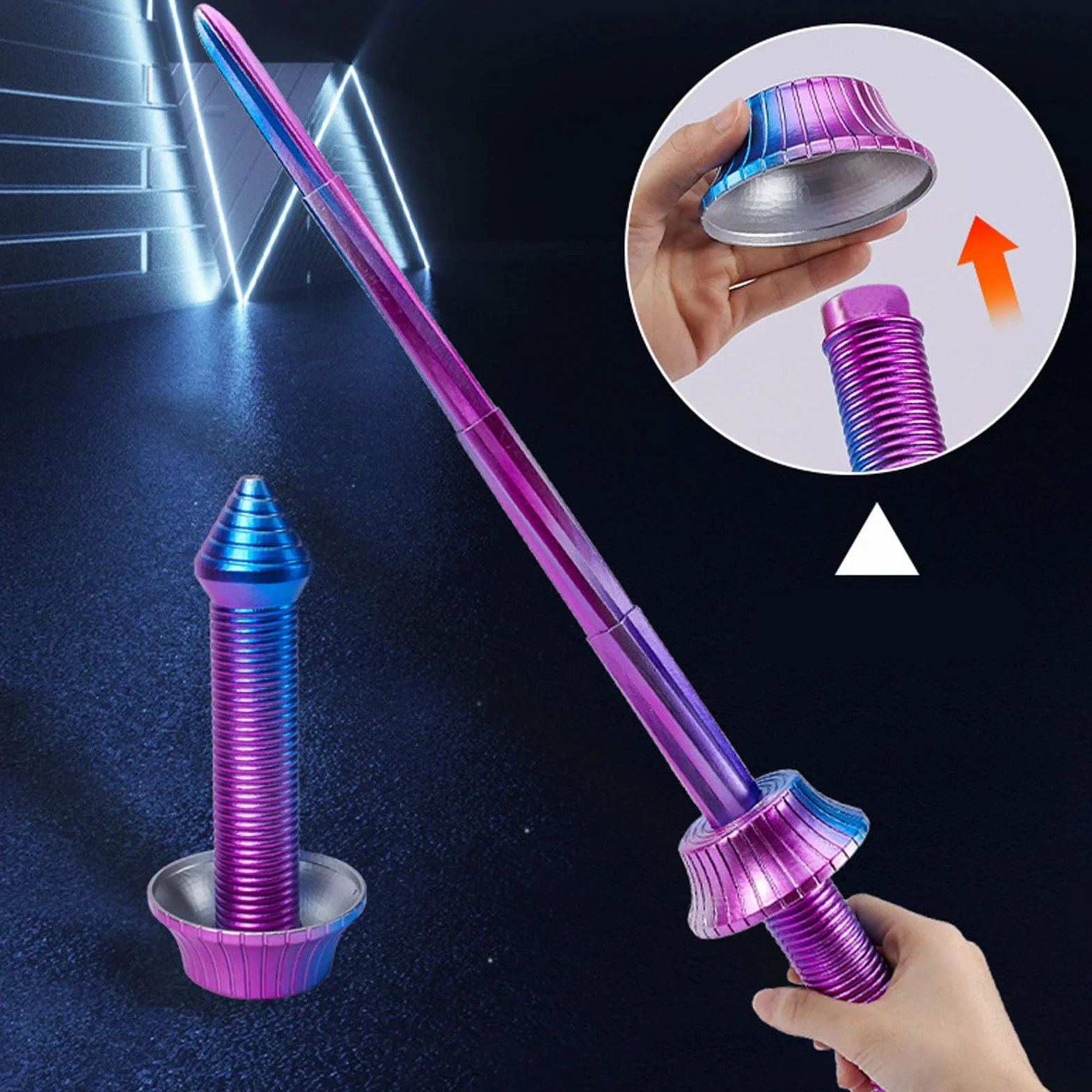 Wysuwany Miecz Miecz 3D Drukuj Spiralny Spiralny Miecz Grawitacyjny Teleskopowy Składany Miecz Przenośny Stres Ulżywszy Kolor Gradientowy Kolor Jest Ostateczny dla Thostysispiral Chapled