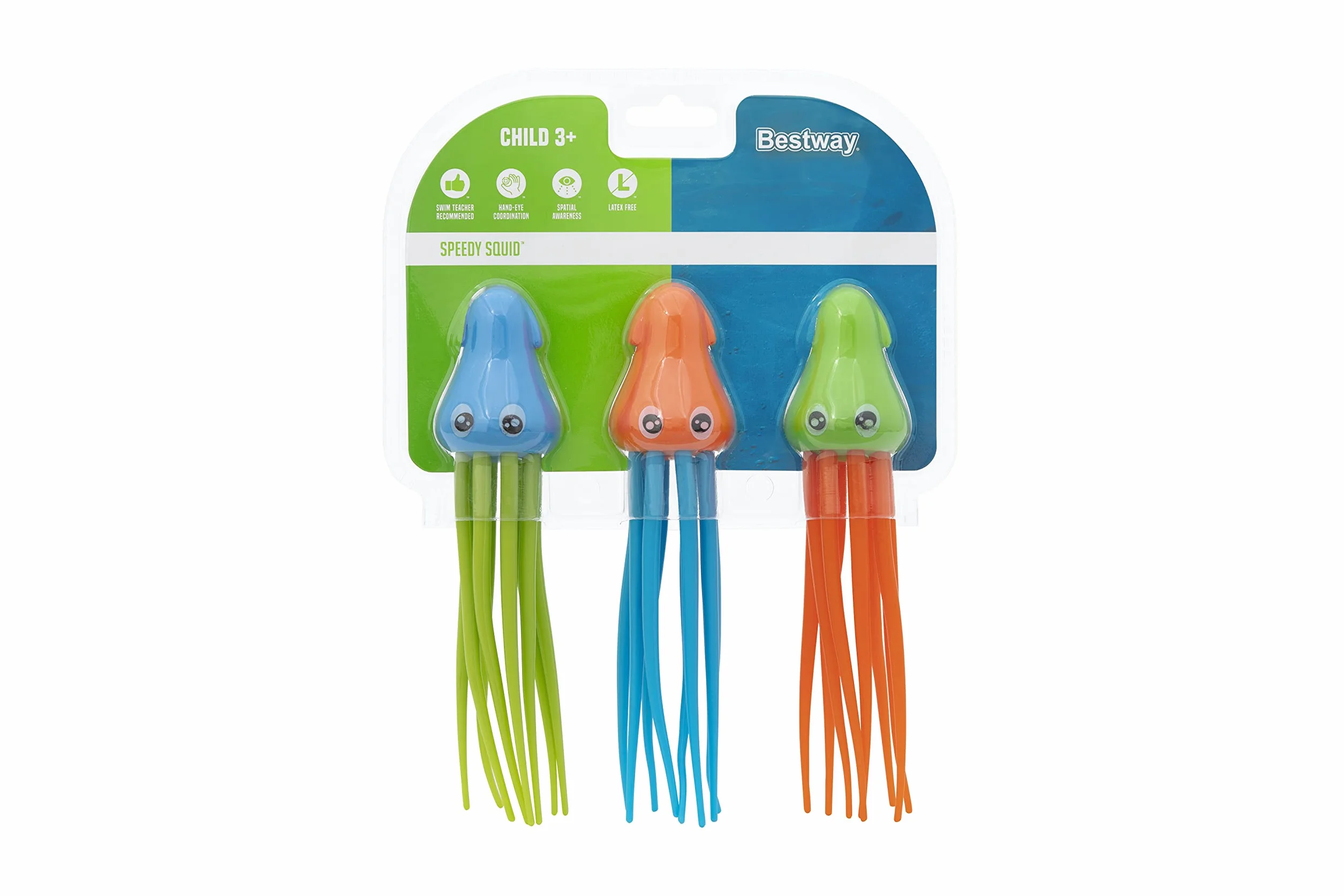 Bestway Speedy Squid zestaw figurek do nurkowania od 3 lat, 3-częściowy zestaw 16,8 x 4,5 x 4,5 cm