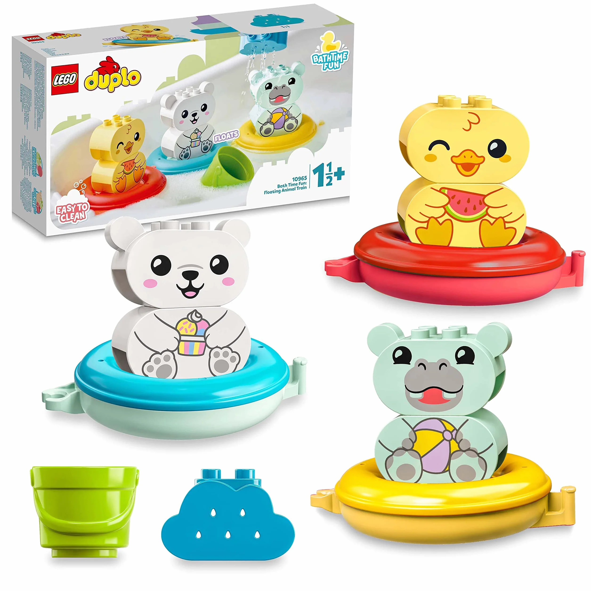 LEGO® DUPLO® 10965 Moja pierwsza zabawa w kąpieli: pływający pociąg ze zwierzątkami (14 elementów)