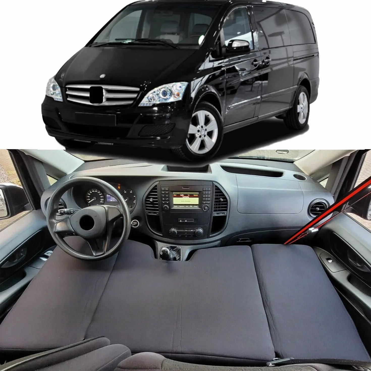 BREMER SITZBEZÜGE Łóżko kempingowe dla dzieci, kompatybilne z Mercedes Vito Viano Fun W639 2000-2014, akcesoria kempingowe