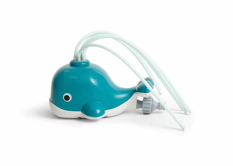 BS Toys Wieloryb wodny - Gry wodne - Zabawki wodne dla dzieci - Zraszacze - Gry na świeżym powietrzu - Zabawki ogrodowe - Odpowiedni dla dzieci od 3 lat - 22,5 x 14 x 11 cm - Niebieski
