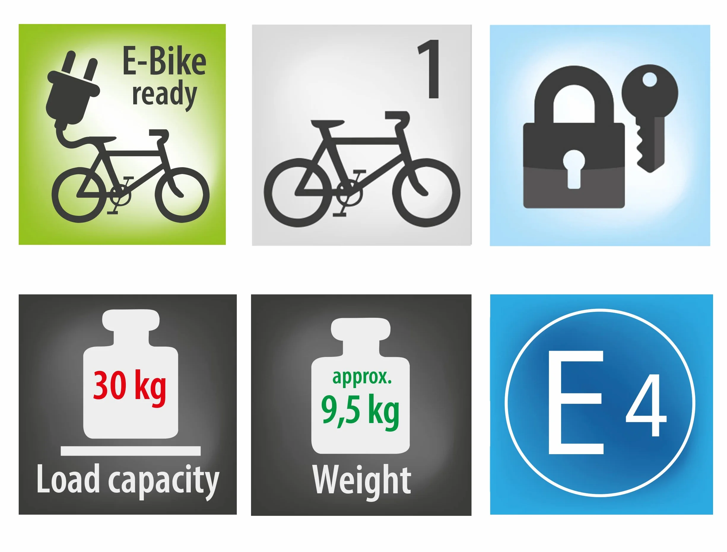 EUFAB 11559 Bagażnik rowerowy Amber 1, nadaje się do rowerów elektrycznych, częściowo zmontowany, na 1 rower, na hak holowniczy, czarny
