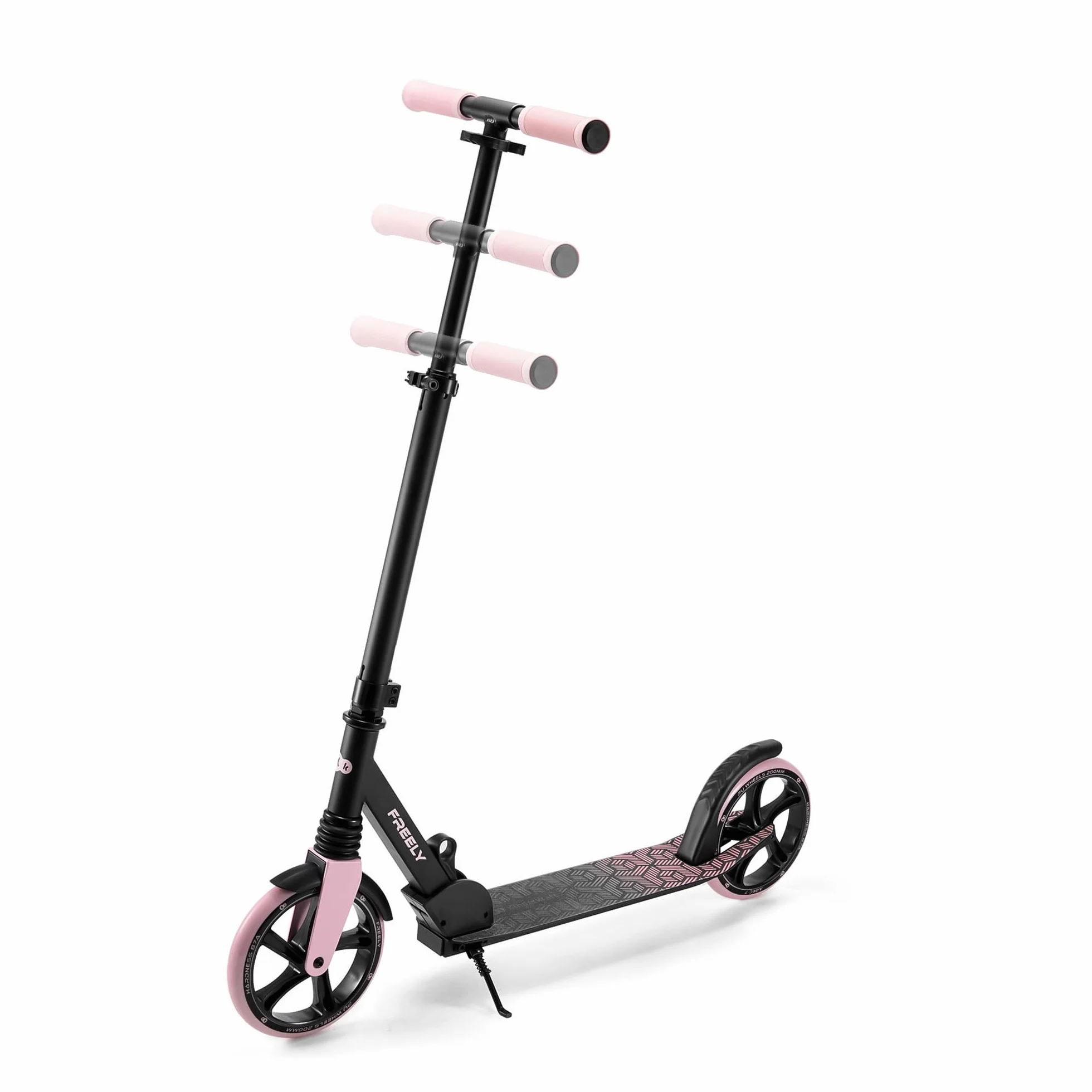Kinderkraft Freely Scooter hulajnoga dla dzieci od 3 lat, do 100 kg, szybkie składanie, kółka z polipropylenu, różowa
