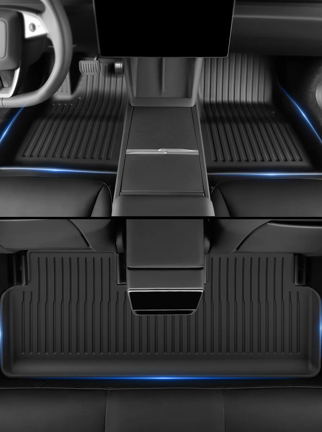 Tesla Model 3 2024 Tylna Mata Bagażnika, Tesla Model 3 Highland TPE Mata Ochronna Przedziału Bagażowego, Antypoślizgowa i Wodoodporna Taca Bagażnika, Czarny