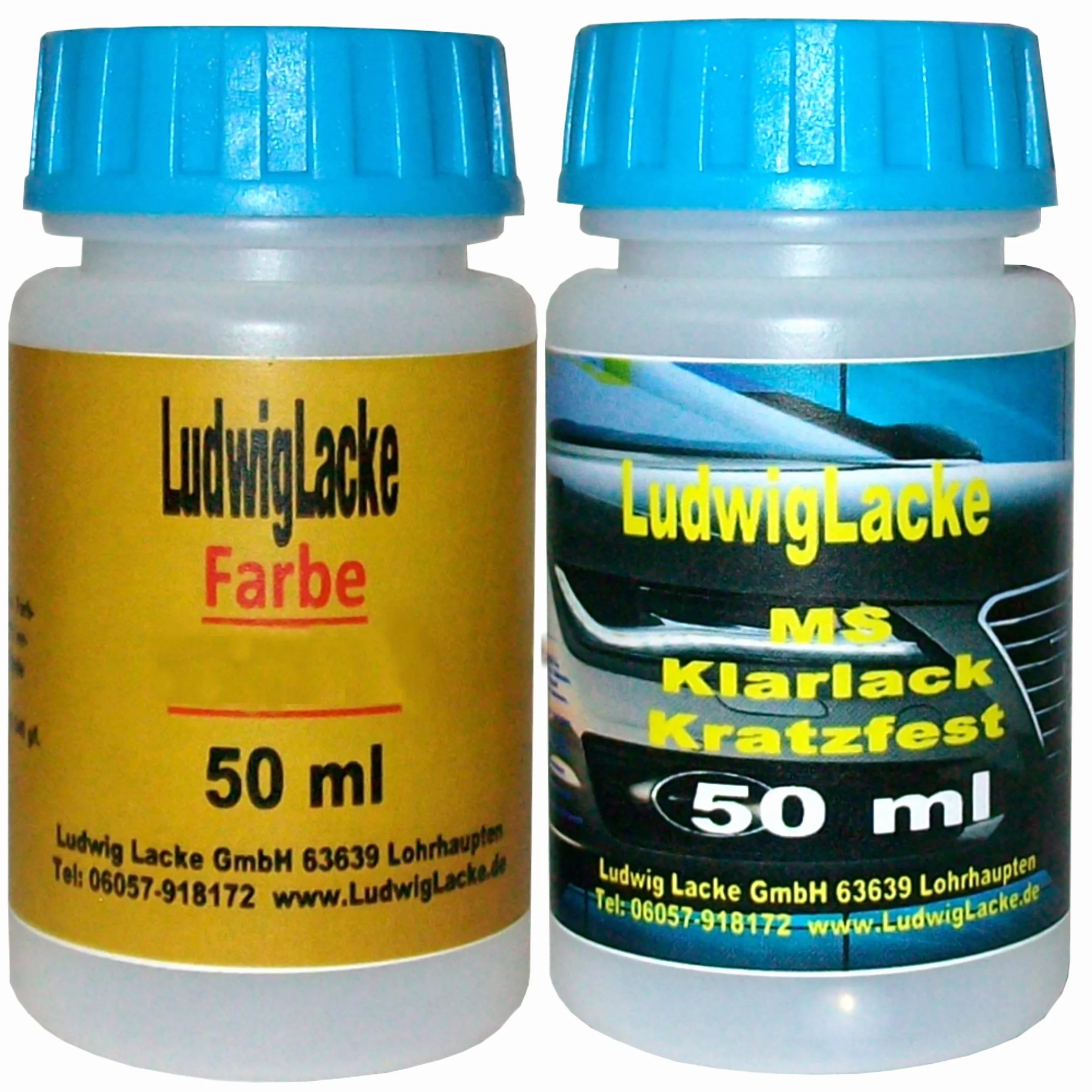Ludwig Lacke UU9 Blue Ocean zestaw pisaków do lakieru Hyundai lakier samochodowy i lakier bezbarwny po 60 ml
