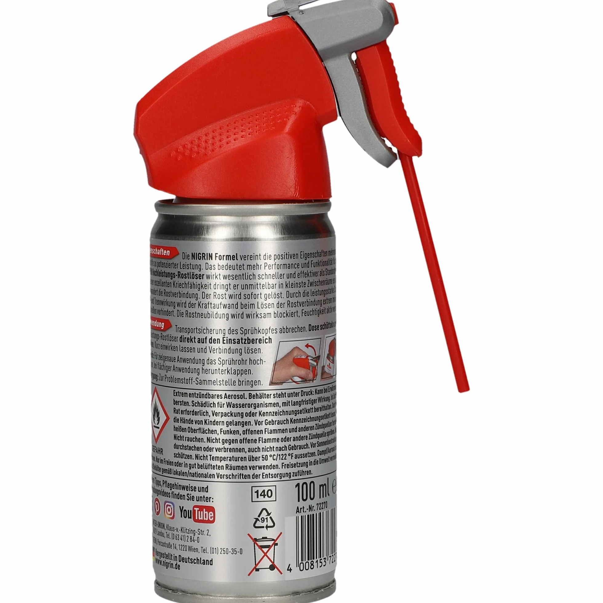 NIGRIN Hybrydowy wysokowydajny środek do usuwania rdzy, wypierający wodę i antykorozyjny, 100 ml