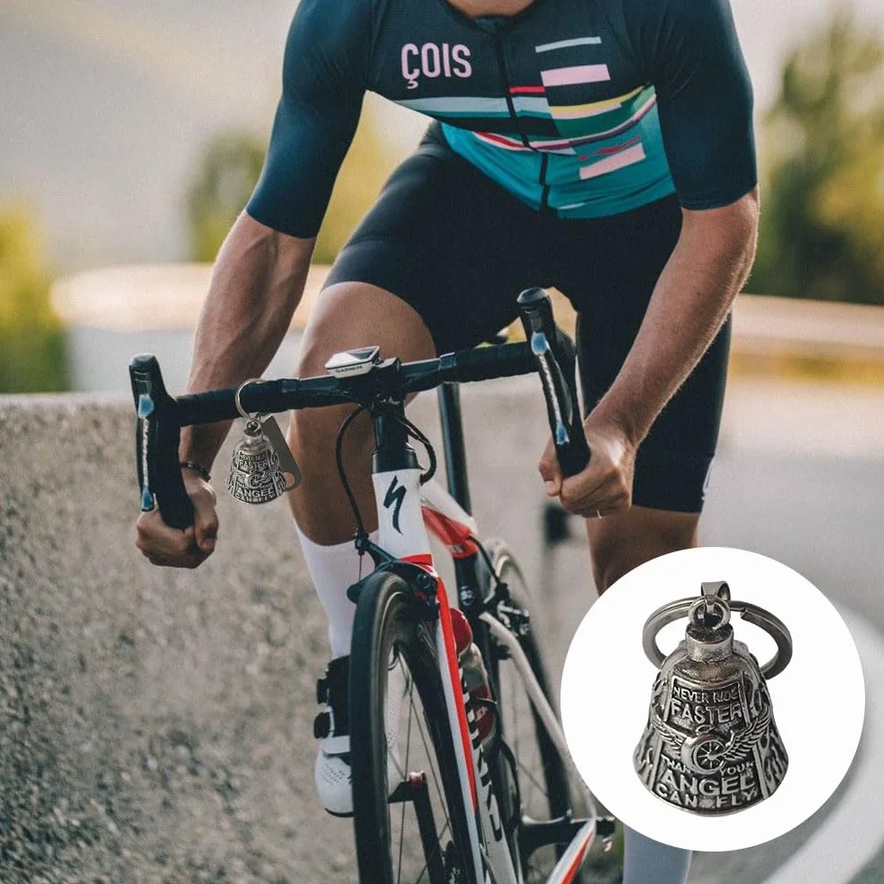 Dzwonek motocyklowy Guardian Bell z brelokiem, stal nierdzewna, talizman ochronny