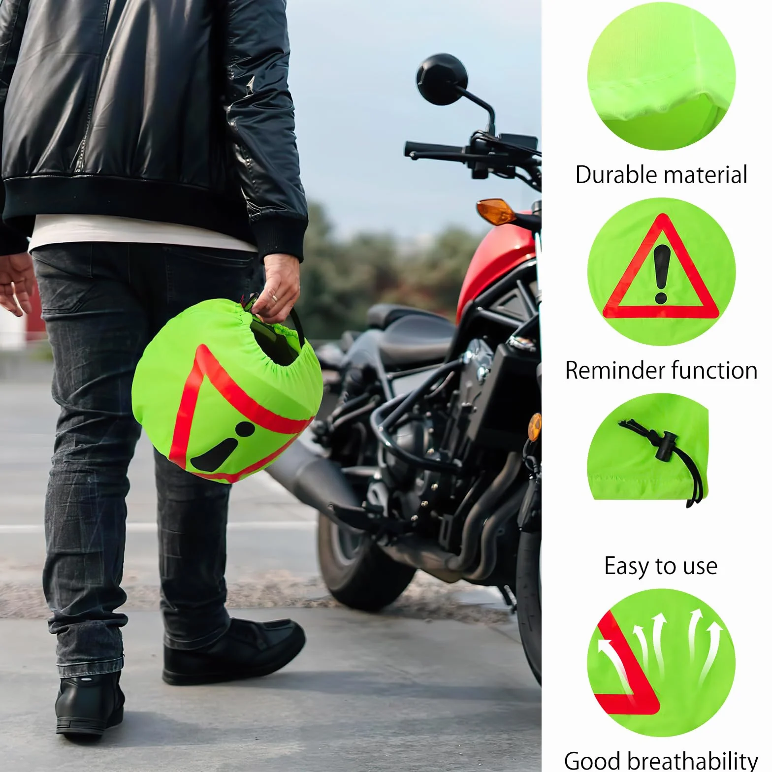 Trójkąt ostrzegawczy na kask motocyklowy pierwszej pomocy
