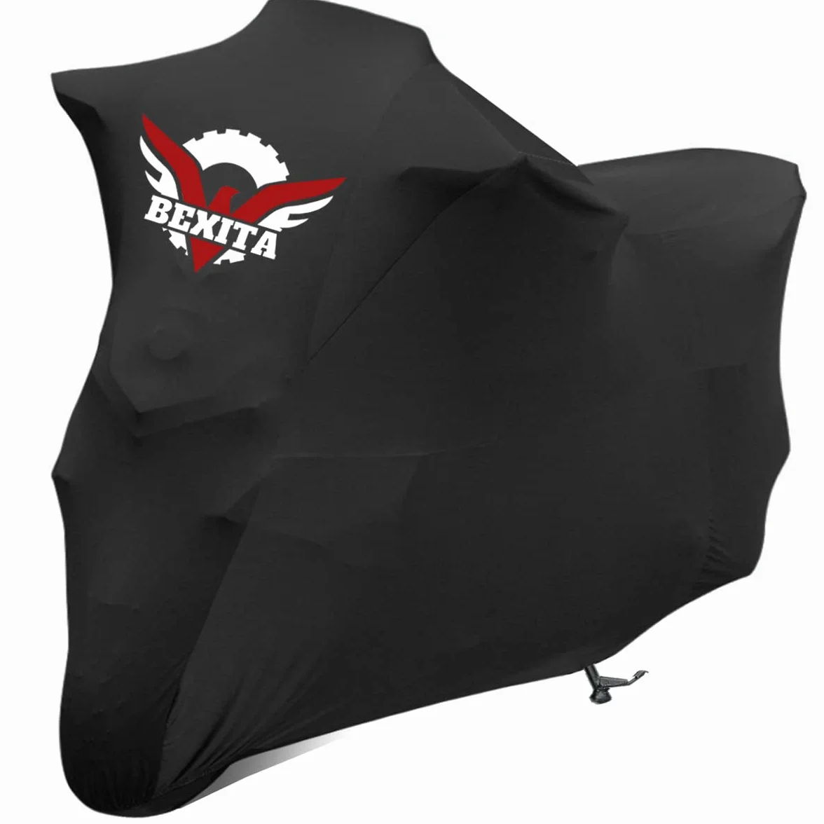 Pokrowiec na Motocykl do Użytku Wewnątrz, Elastyczna, Oddychająca, Miękka, Rozciągliwa Tkanina Pokrowiec na Skuter, Osłona Przeciwkurzowa, Pokrowce na Motocykl (XXXL, Czarny)