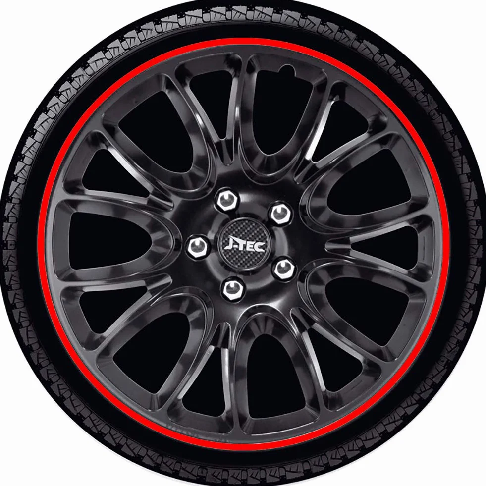 J-Tec Hero GTR Zestaw kołpaków ozdobnych 15 cali czarny czerwony