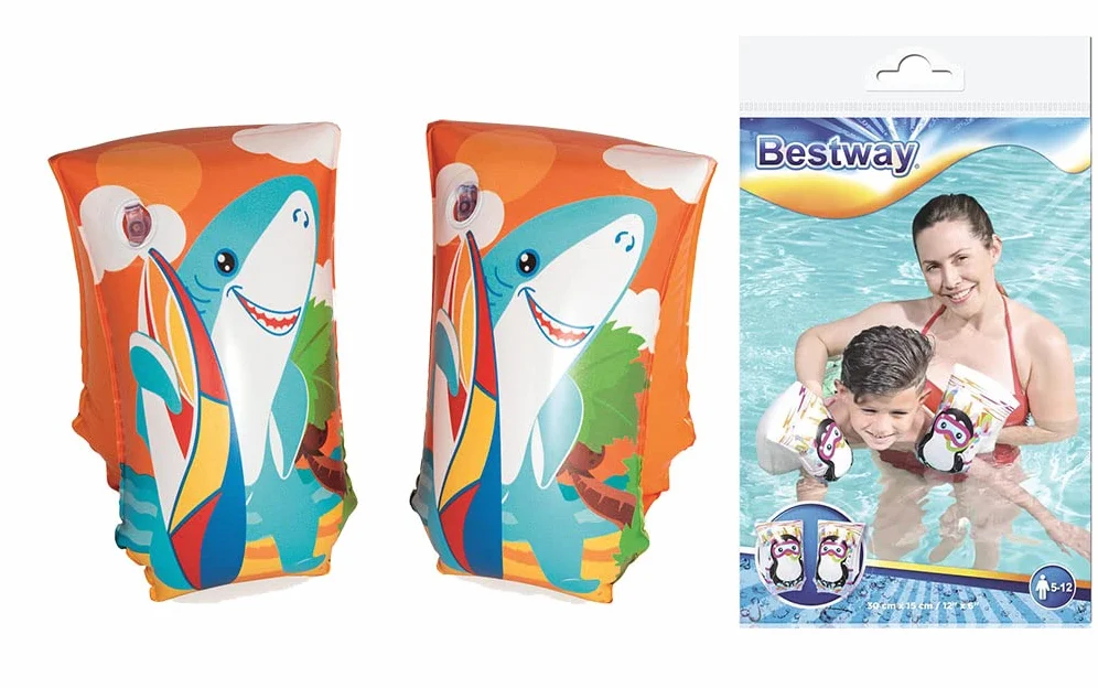 BESTWAY - Rękawy pływackie - Rękaw - 32102 - Losowy model - Winyl - 30 cm x 15 cm - Zabawka dla dzieci - Gra na świeżym powietrzu - Basen - Od 5 lat
